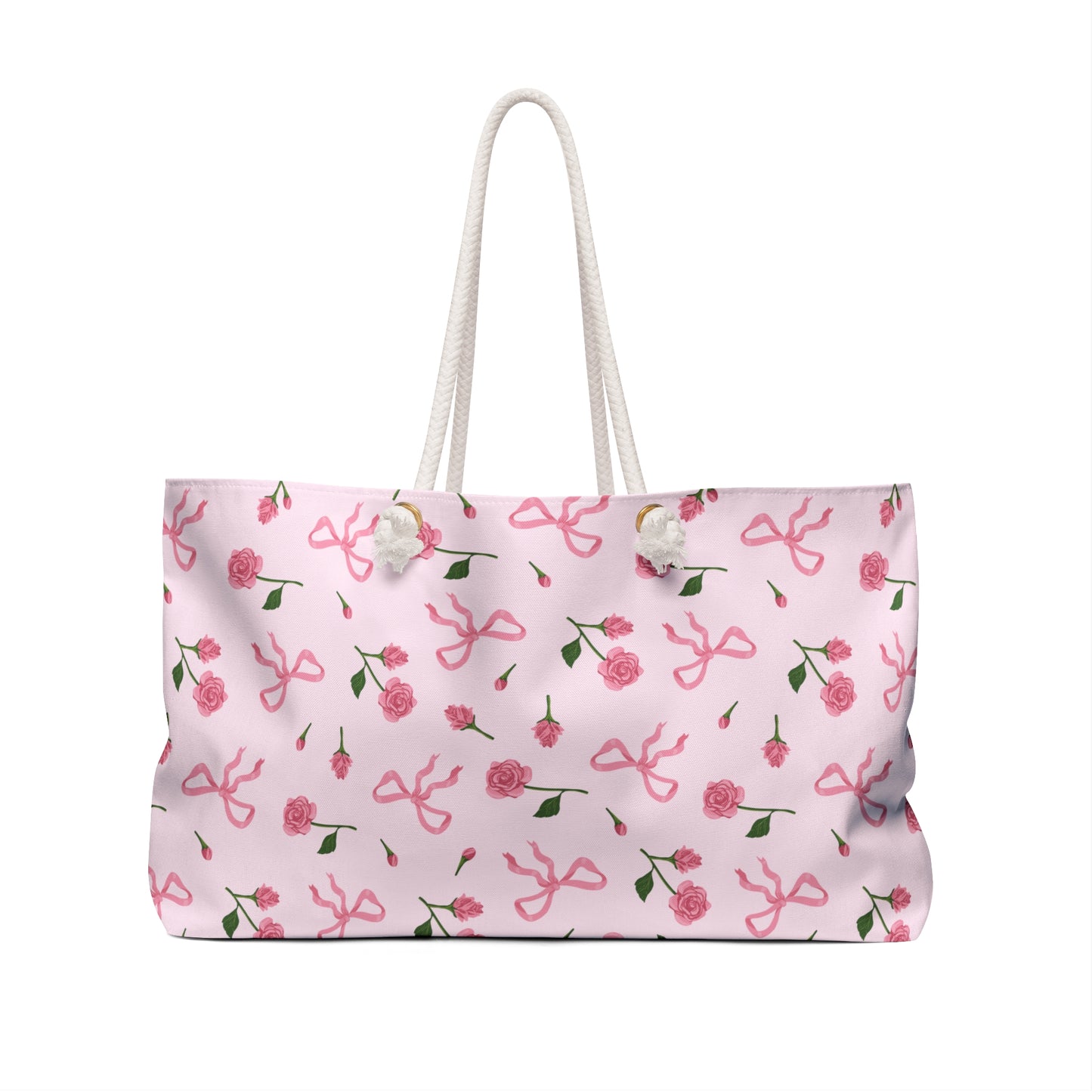 BLEUMIE Pink Bows & Roses Weekender Tote Bag