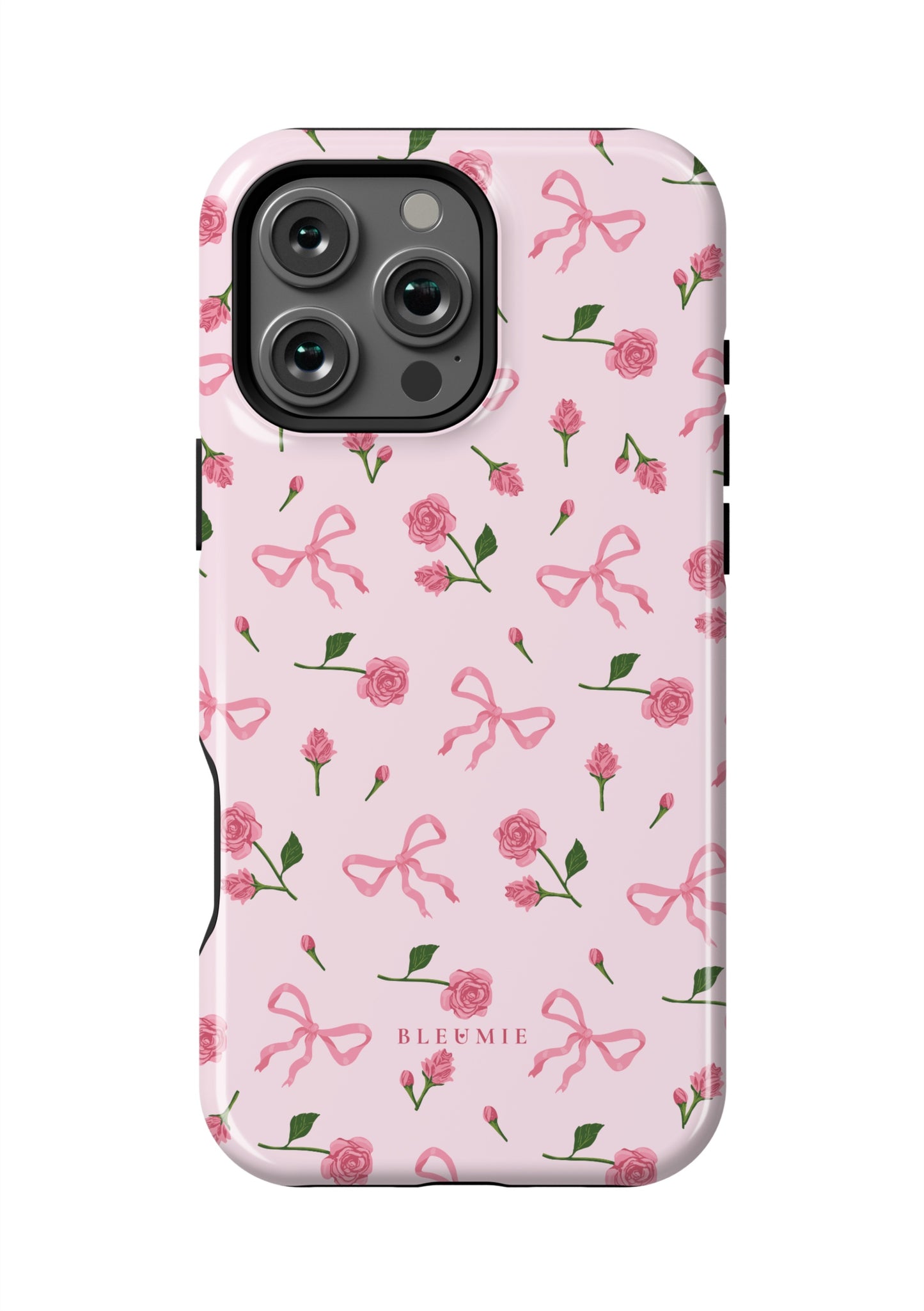 BLEUMIE Pink Bows & Roses iPhone Case iPhone 16 Pro Max Tough