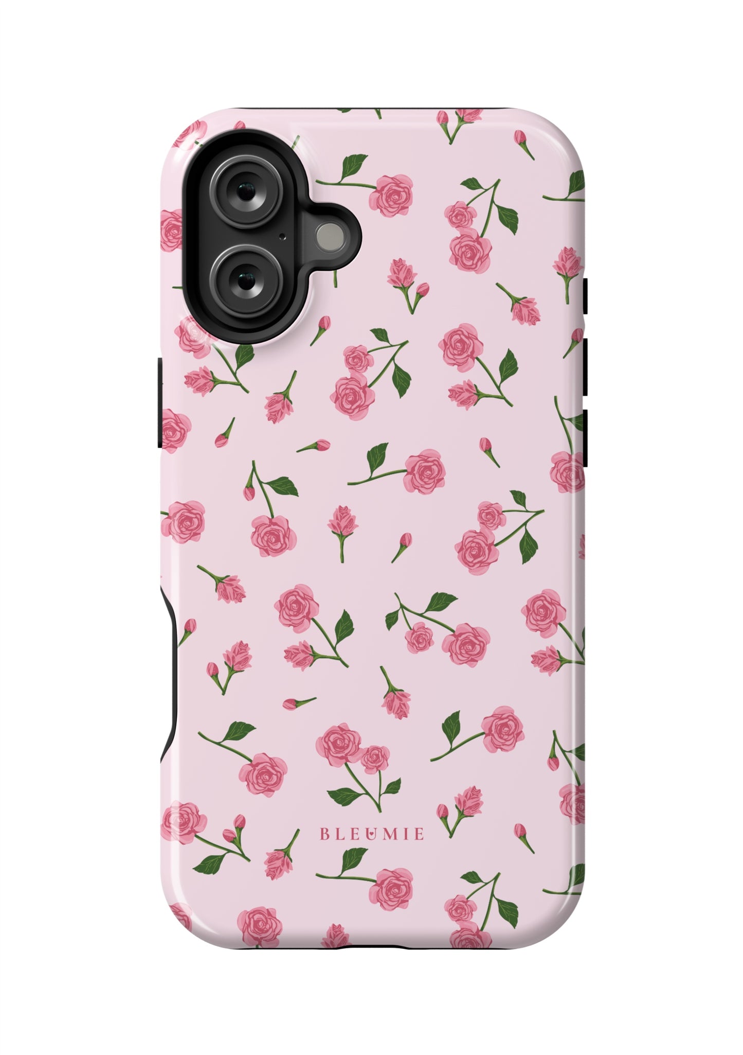BLEUMIE Pink Dainty Roses iPhone Case iPhone 16 Plus Tough