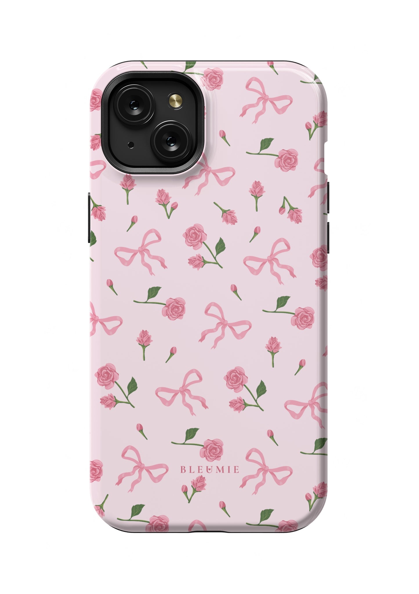 BLEUMIE Pink Bows & Roses iPhone Case iPhone 15 Plus Tough