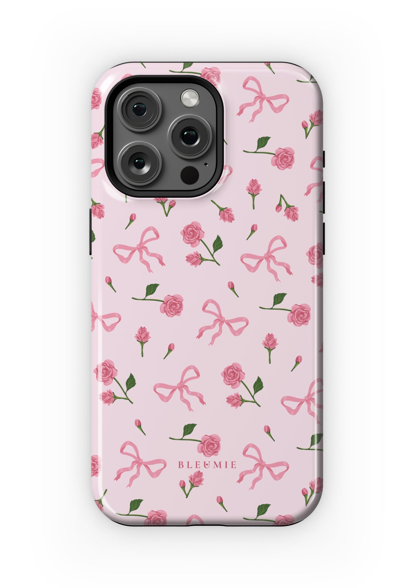 BLEUMIE Pink Bows & Roses iPhone Case iPhone 15 Pro Max Tough