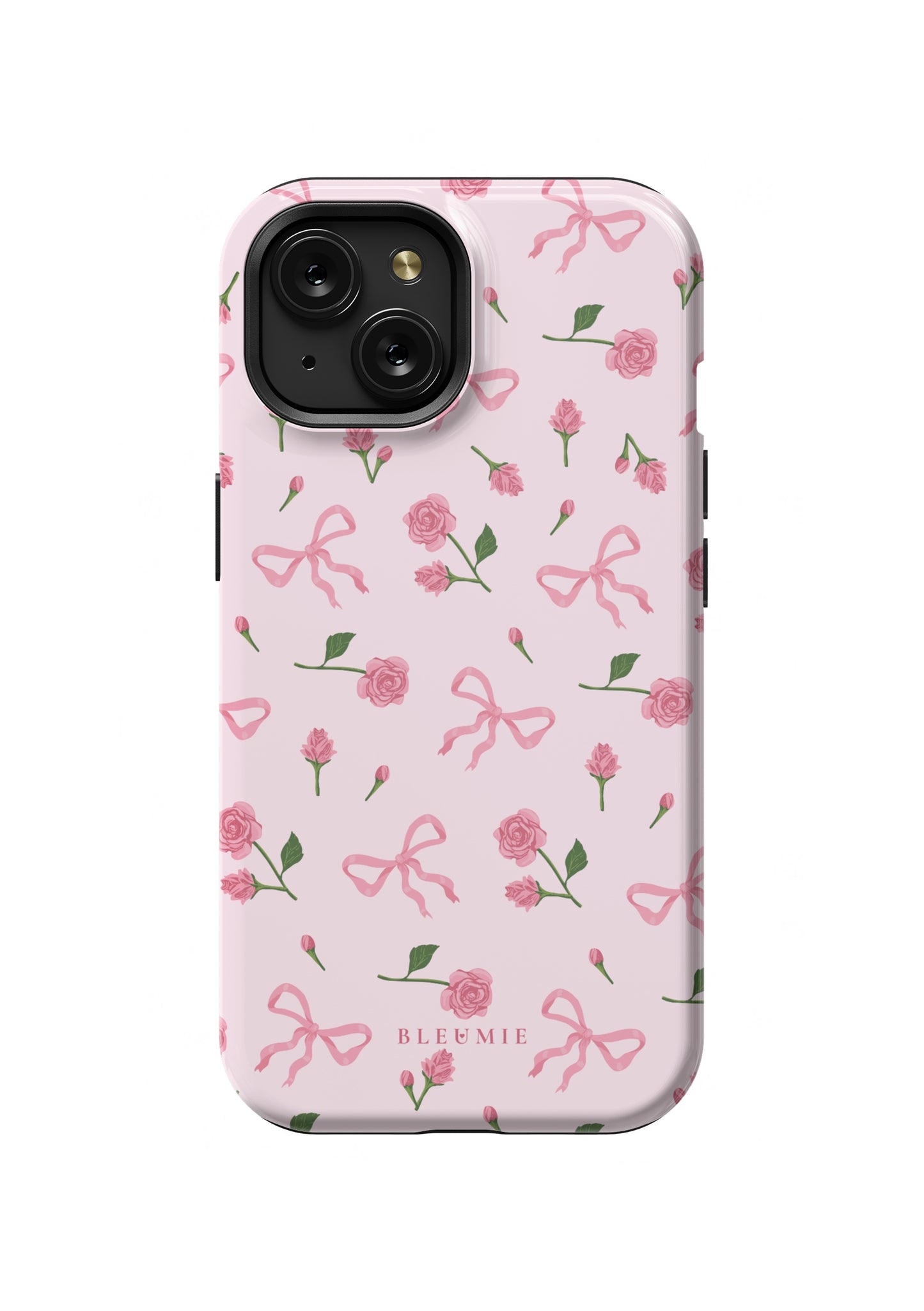 BLEUMIE Pink Bows & Roses iPhone Case iPhone 15 Tough