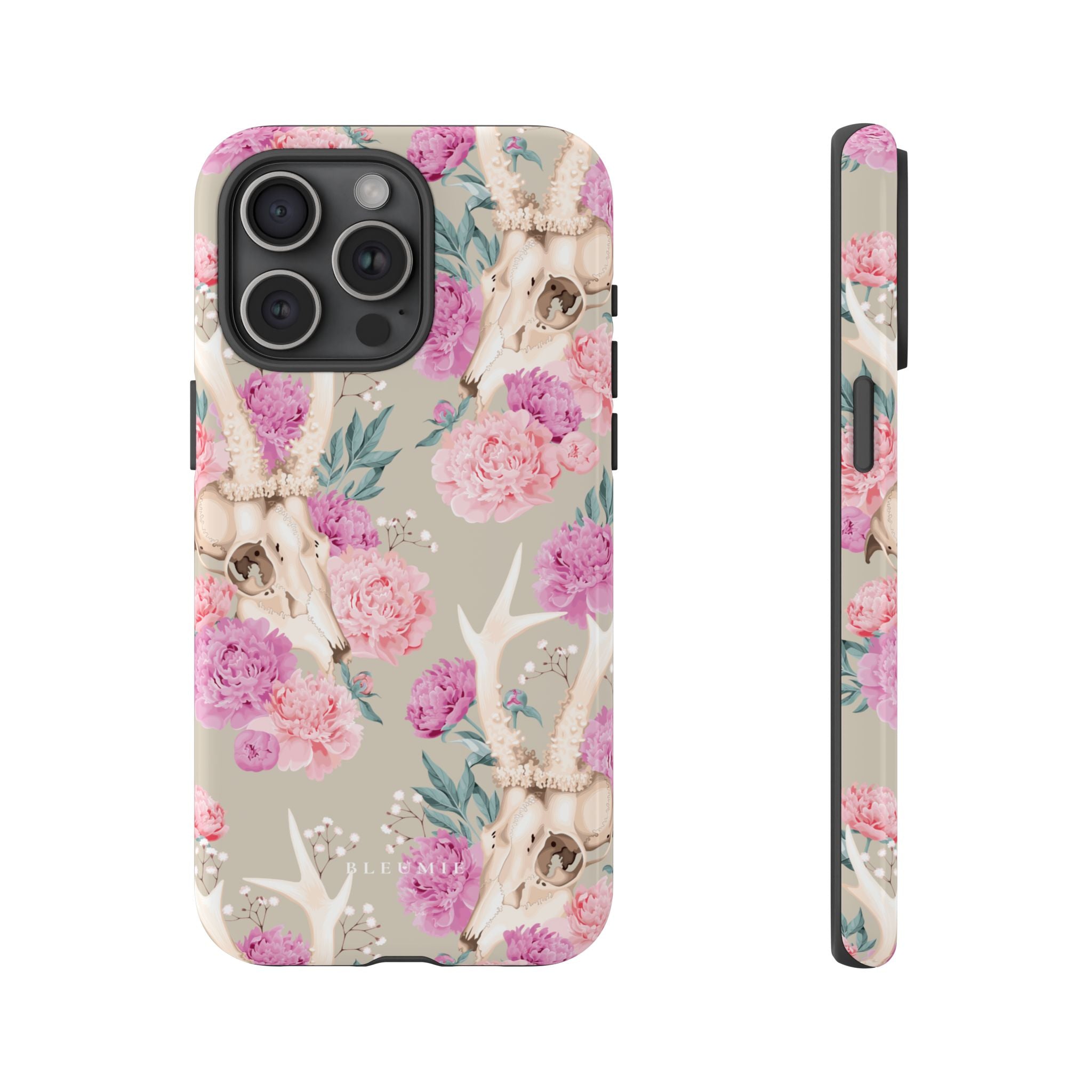 Peony Skull Floral iPhone Case