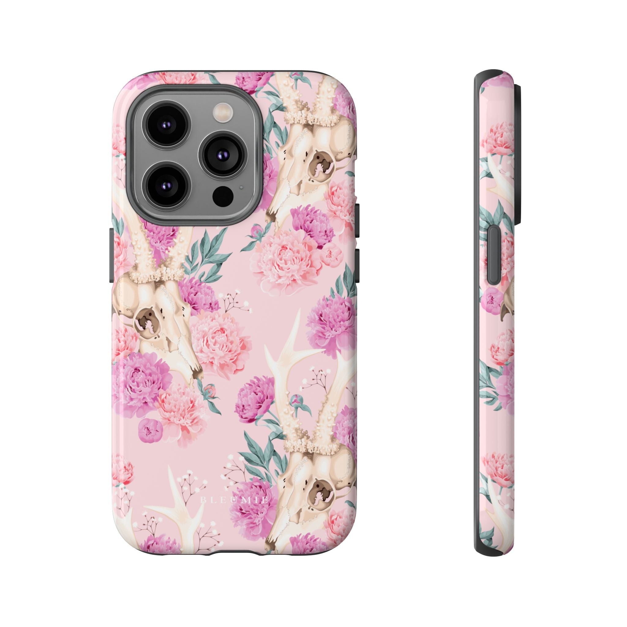Peony Skull Floral iPhone Case