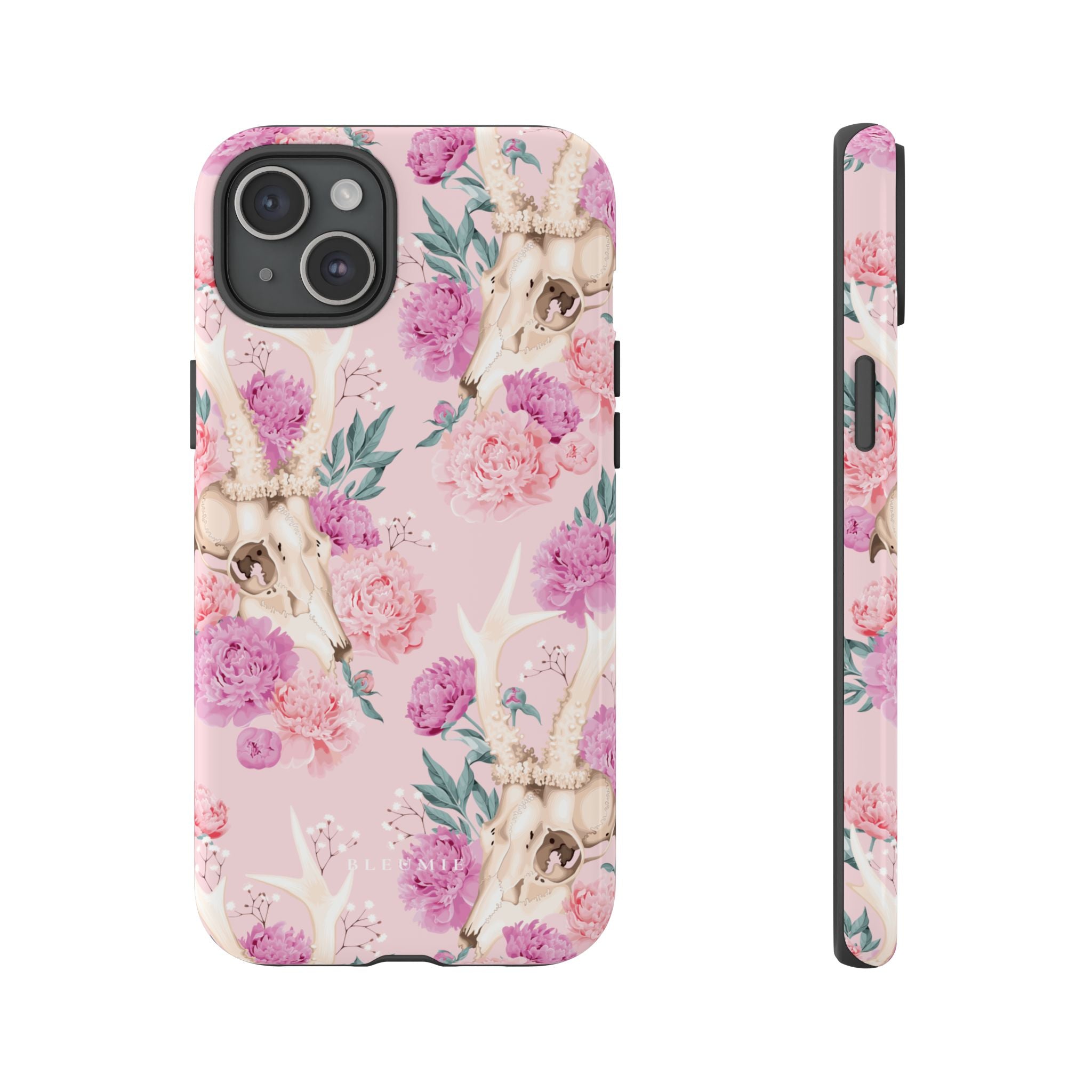 Peony Skull Floral iPhone Case
