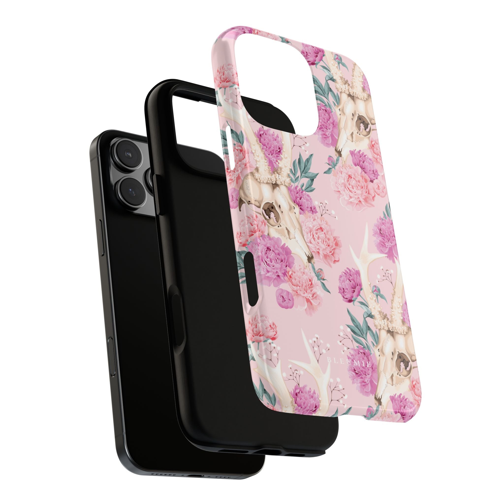 Peony Skull Floral iPhone Case