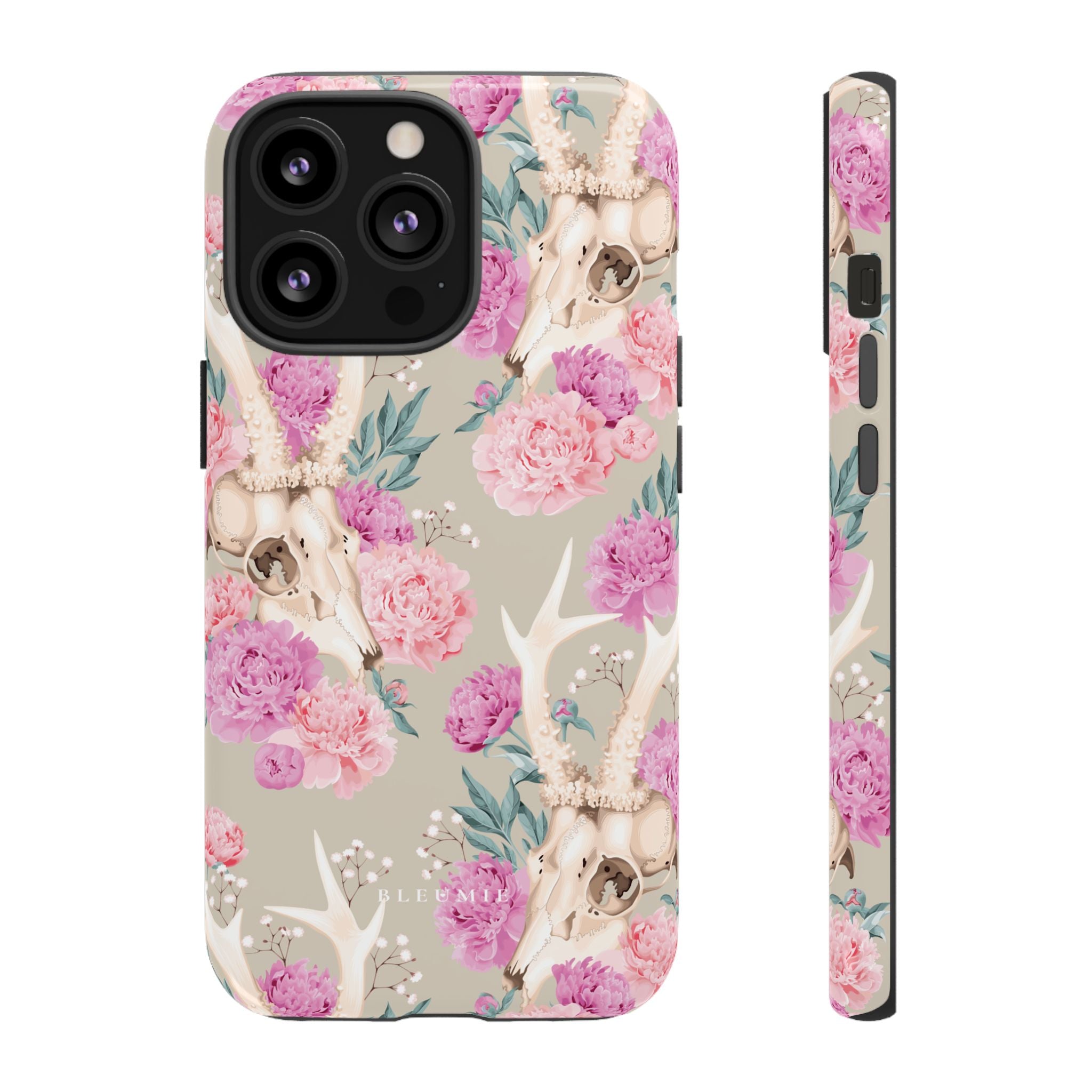 Peony Skull Floral iPhone Case
