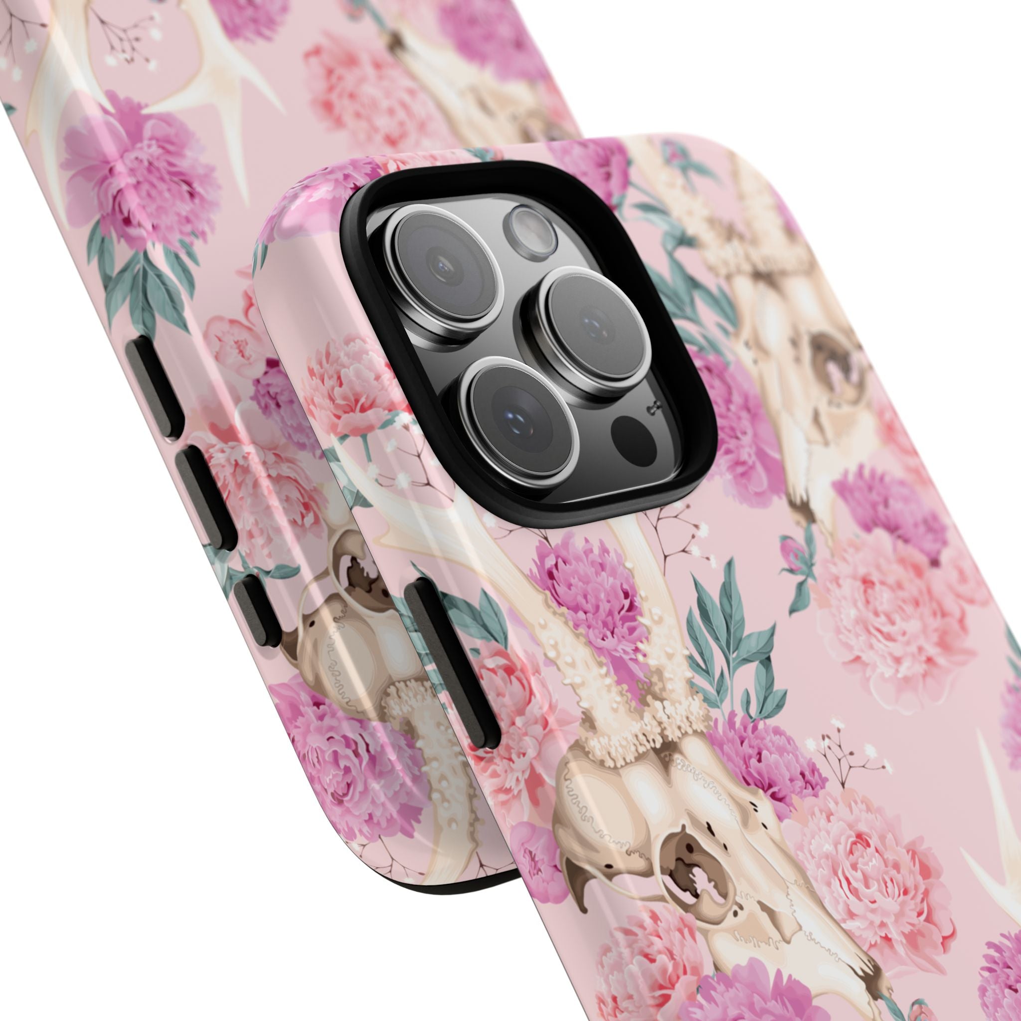 Peony Skull Floral iPhone Case