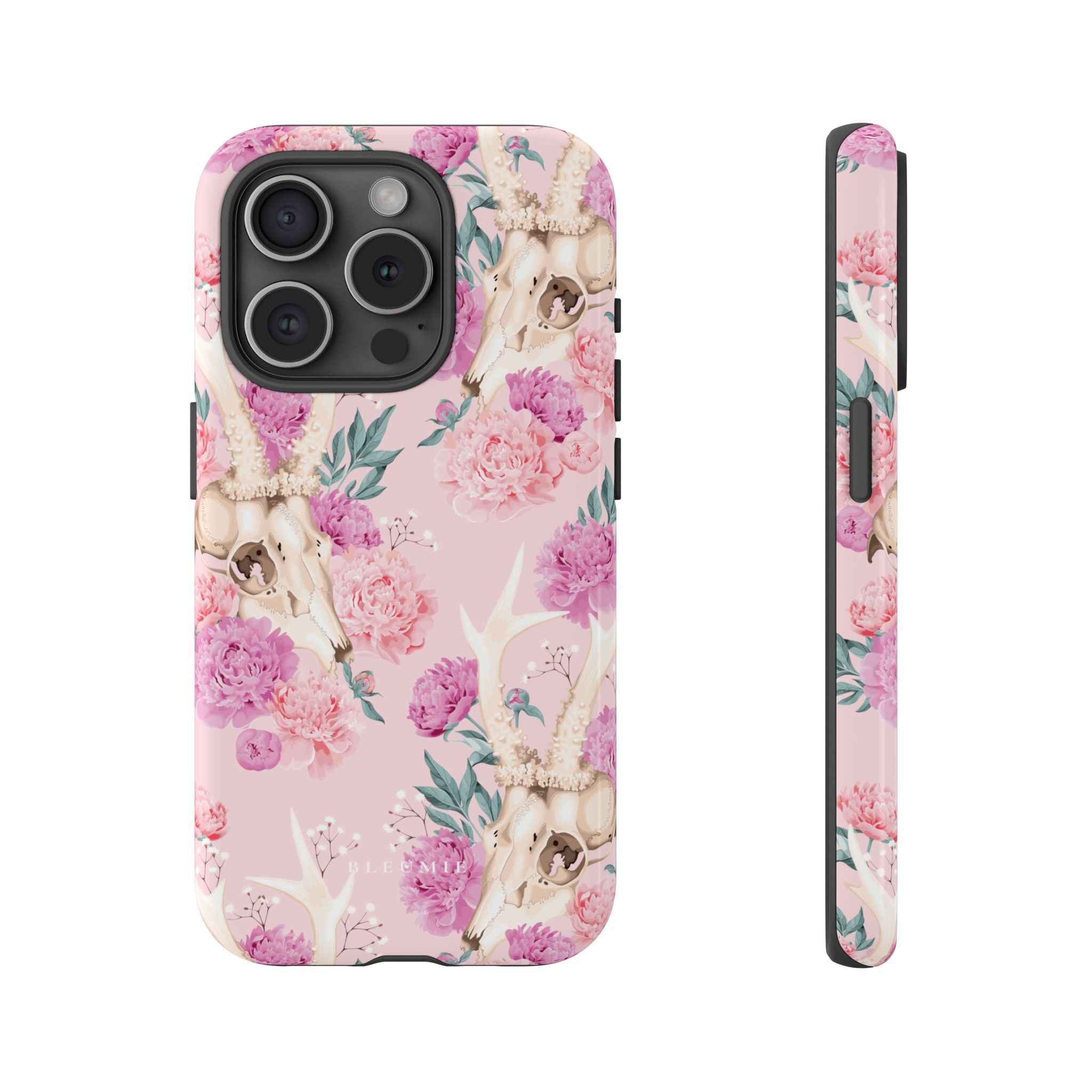 Peony Skull Floral iPhone Case