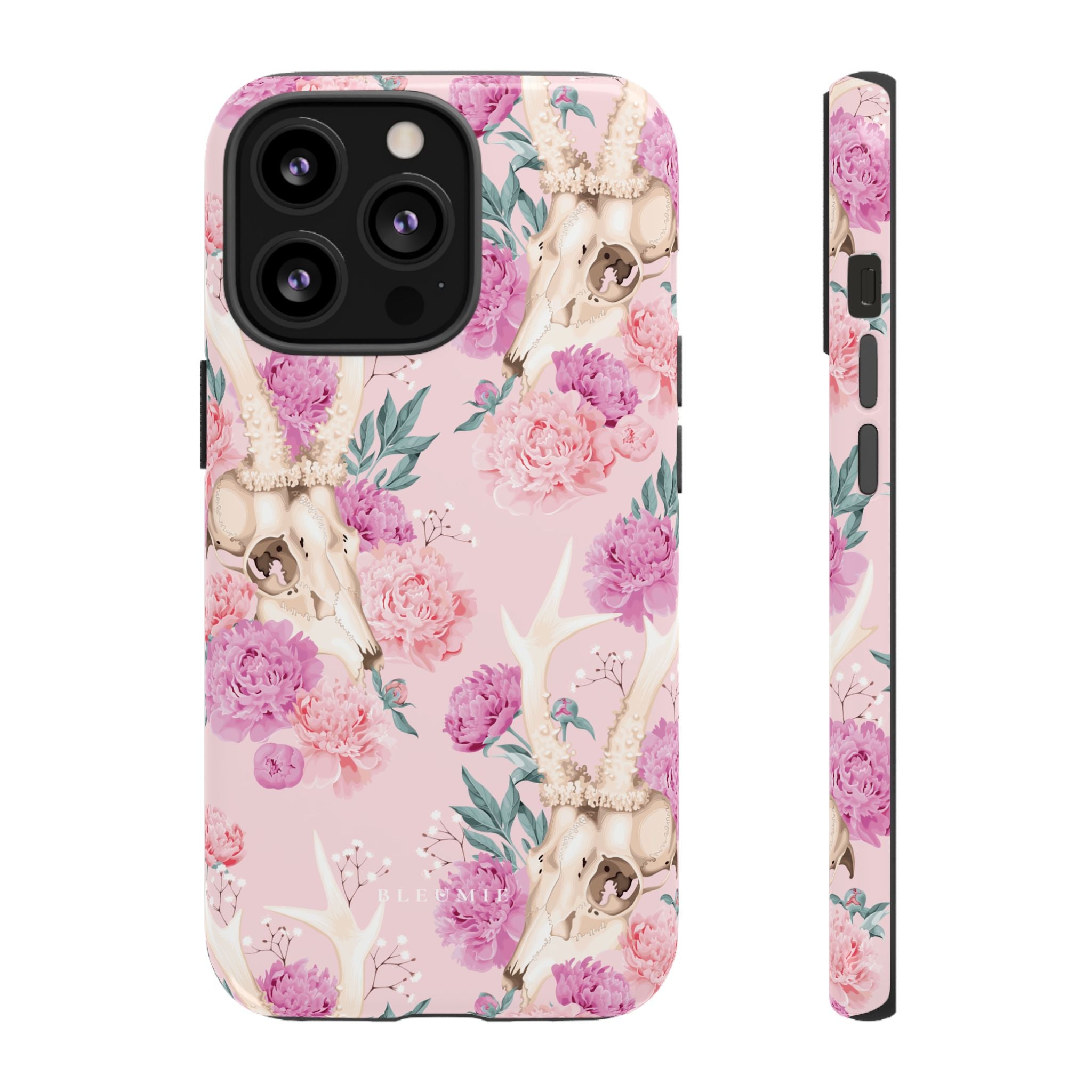 Peony Skull Floral iPhone Case