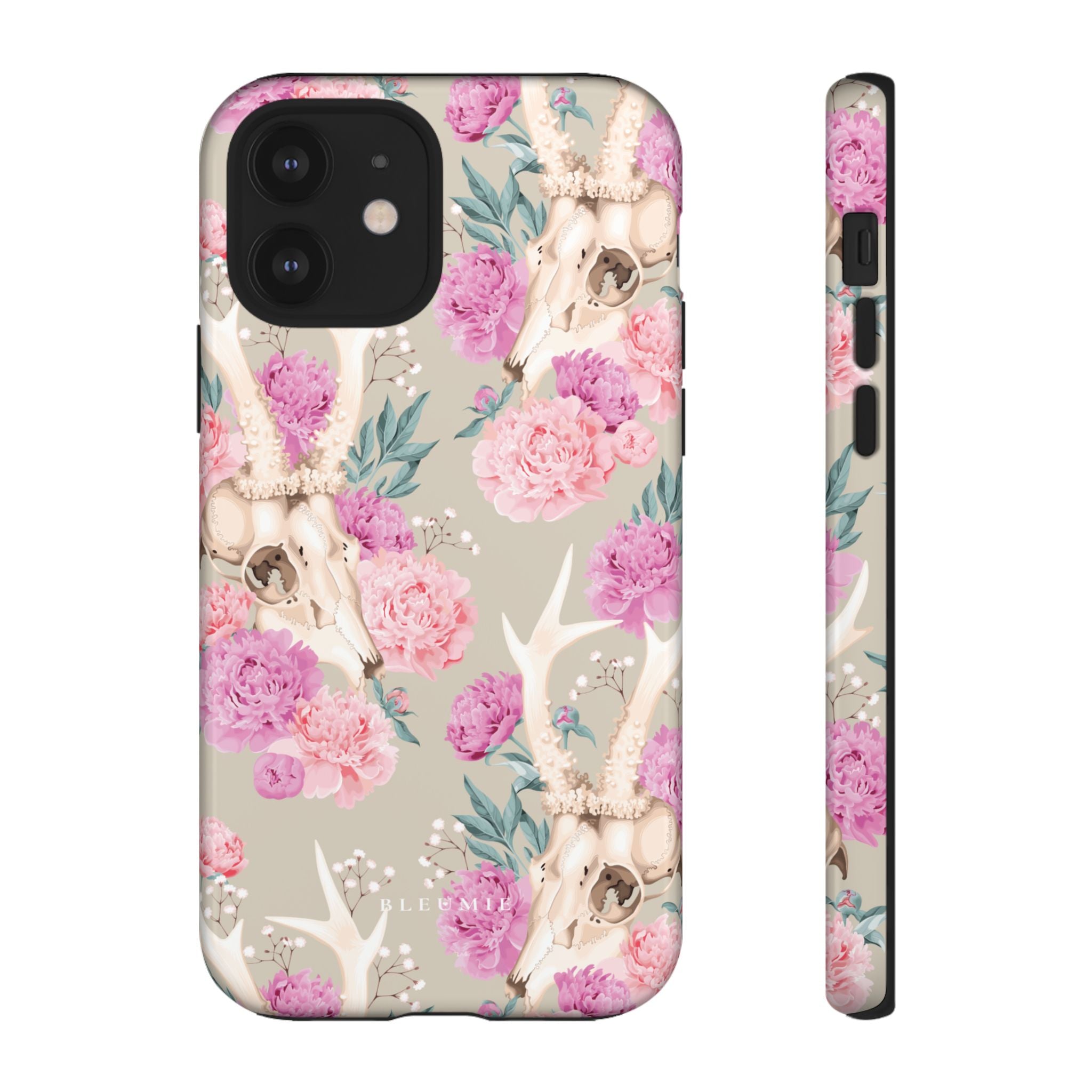 Peony Skull Floral iPhone Case