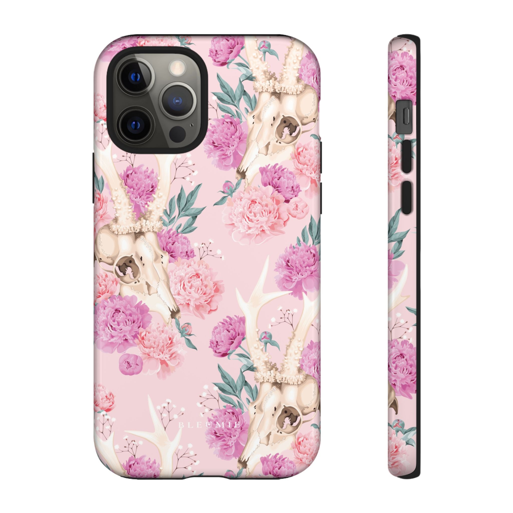 Peony Skull Floral iPhone Case
