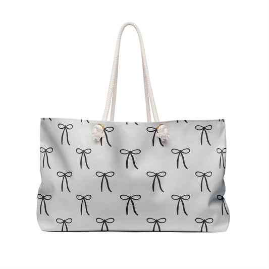 BLEUMIE Bisou Noir Bow Weekender Tote Bag