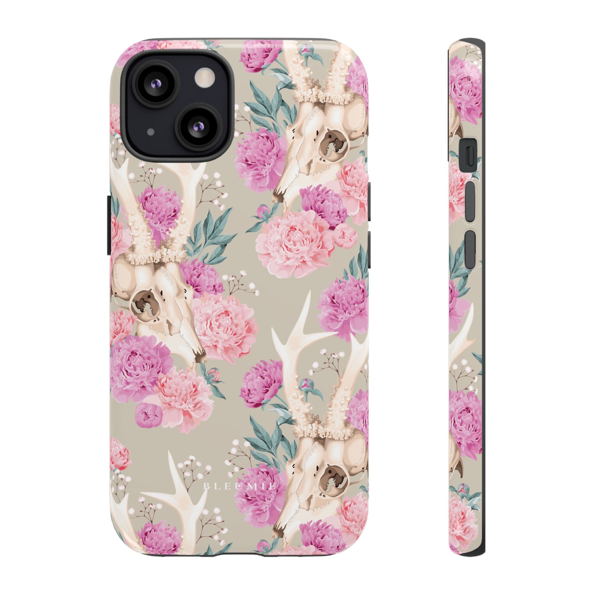 Peony Skull Floral iPhone Case