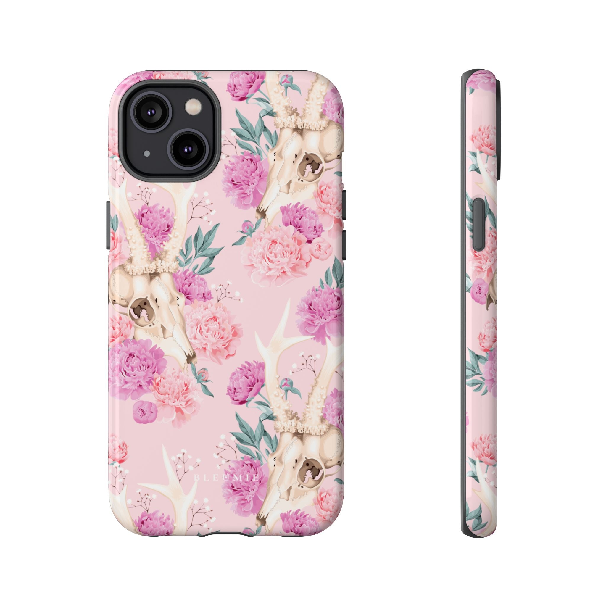 Peony Skull Floral iPhone Case