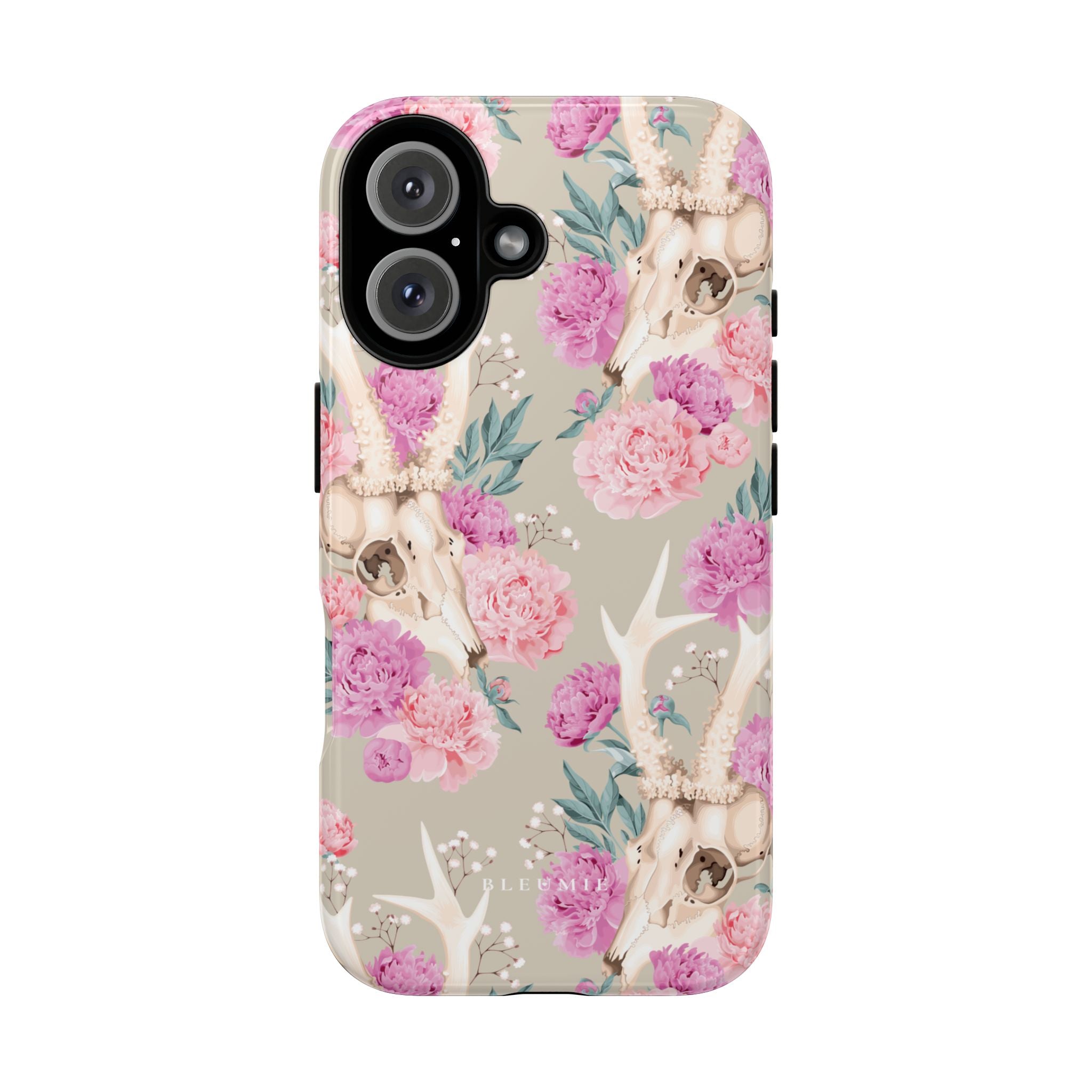 Peony Skull Floral iPhone Case