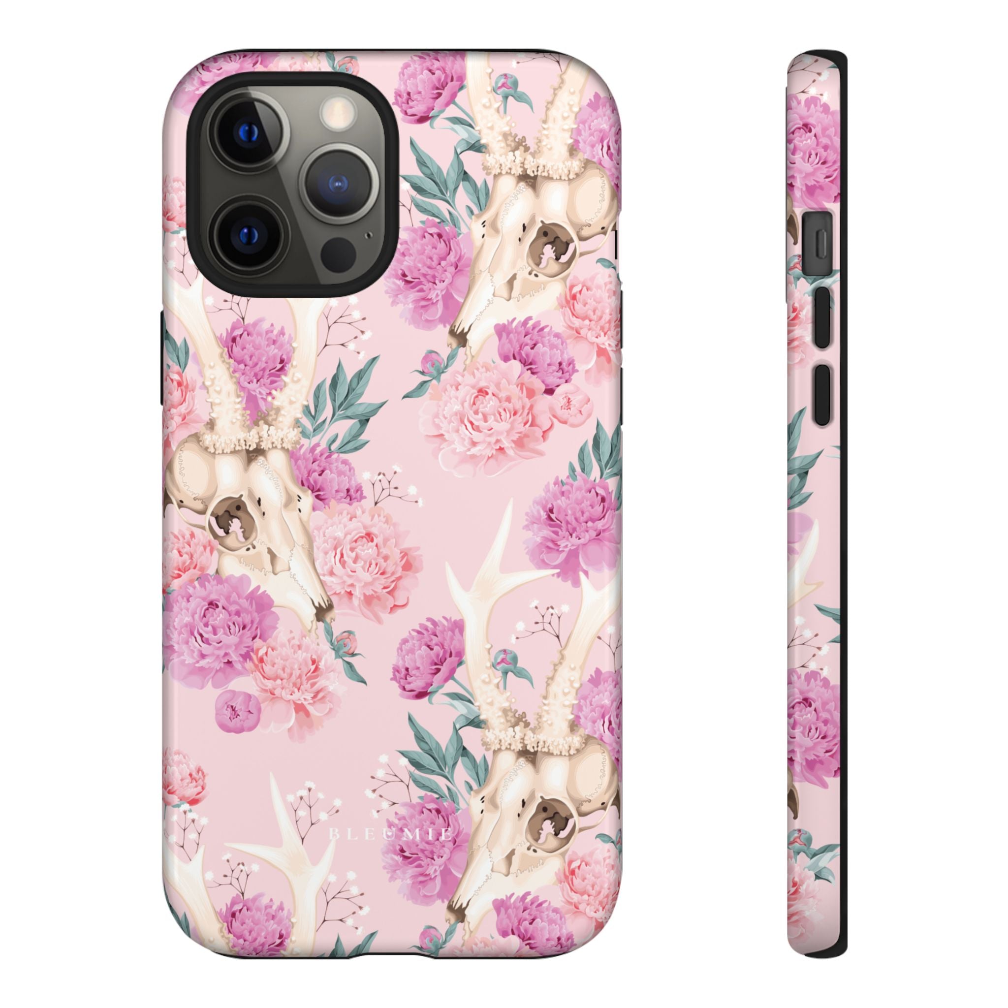 Peony Skull Floral iPhone Case