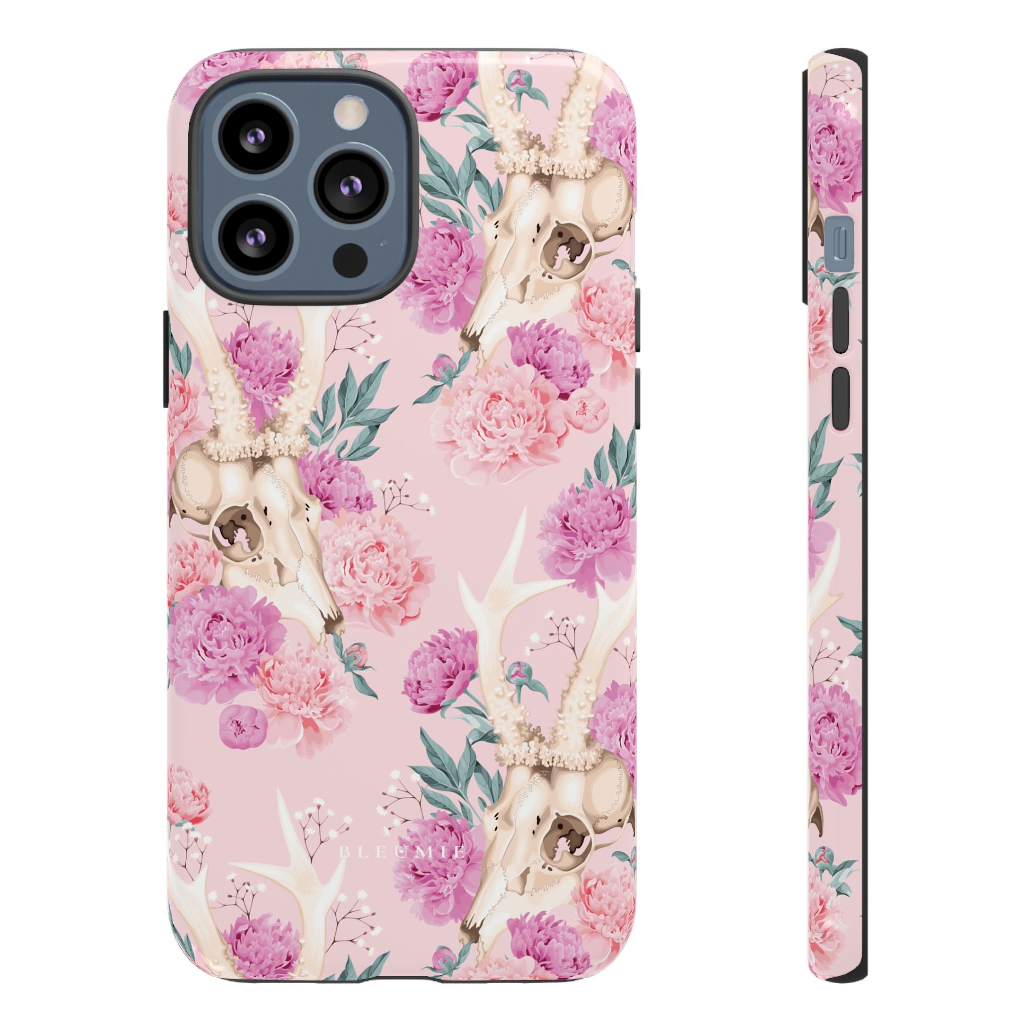 Peony Skull Floral iPhone Case
