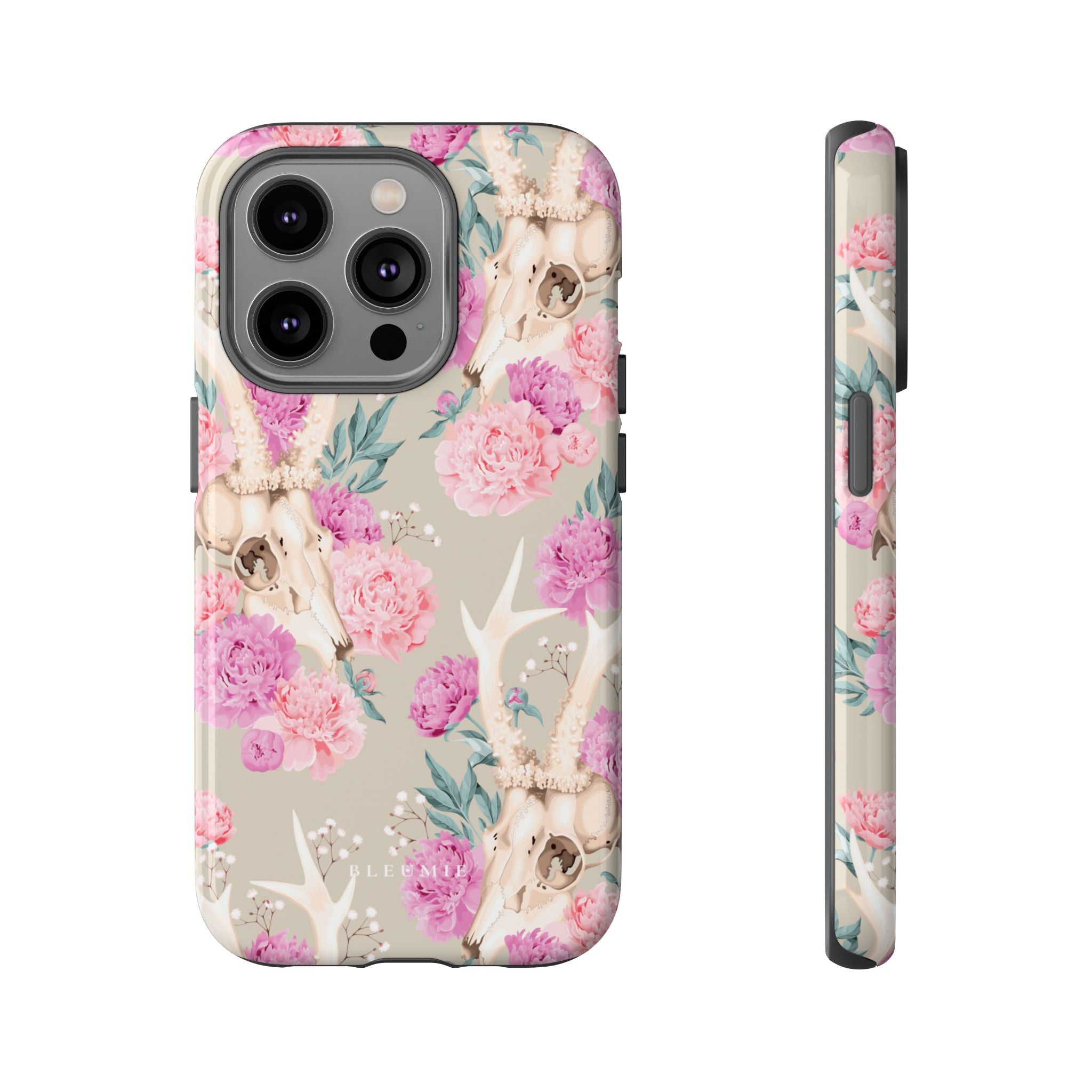 Peony Skull Floral iPhone Case
