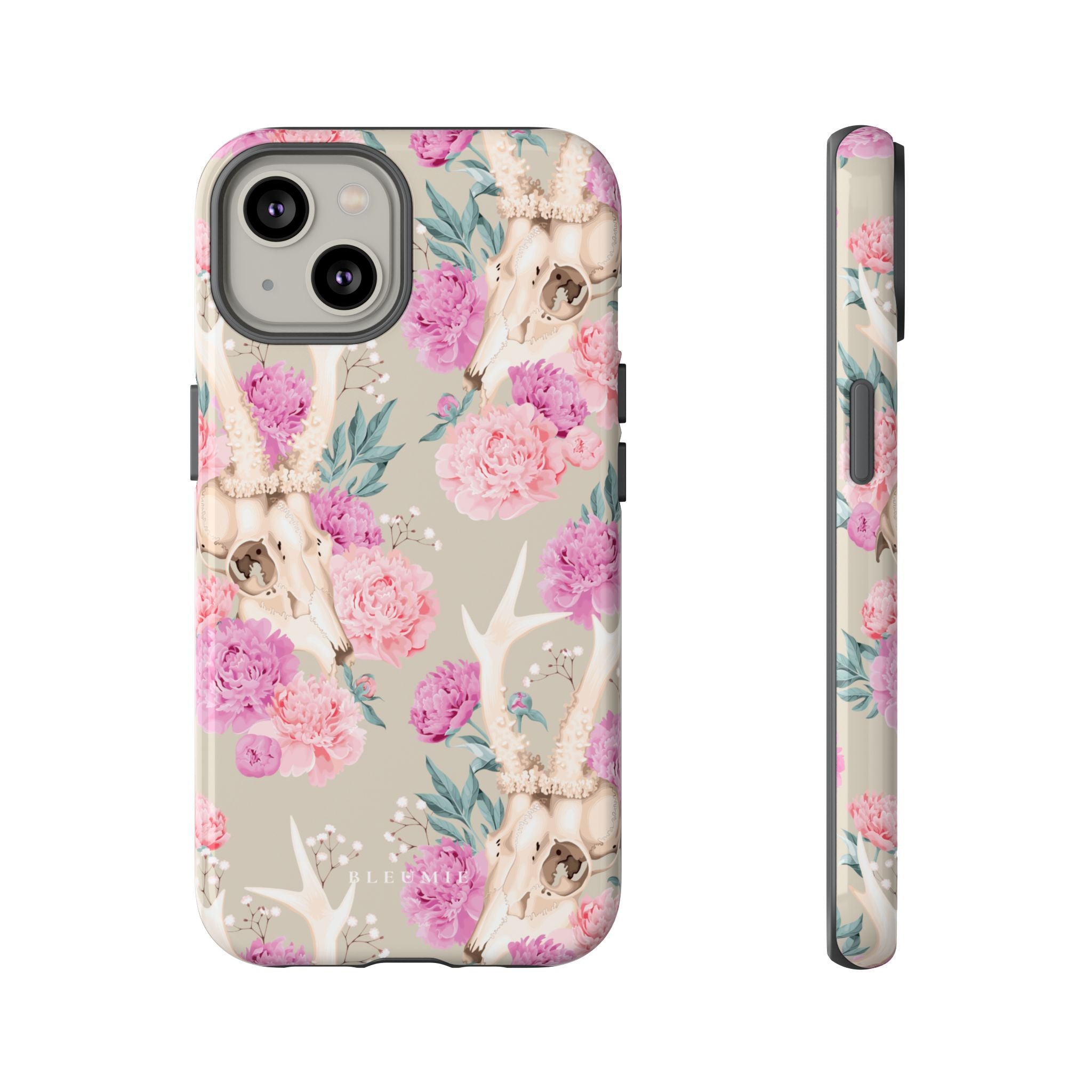 Peony Skull Floral iPhone Case