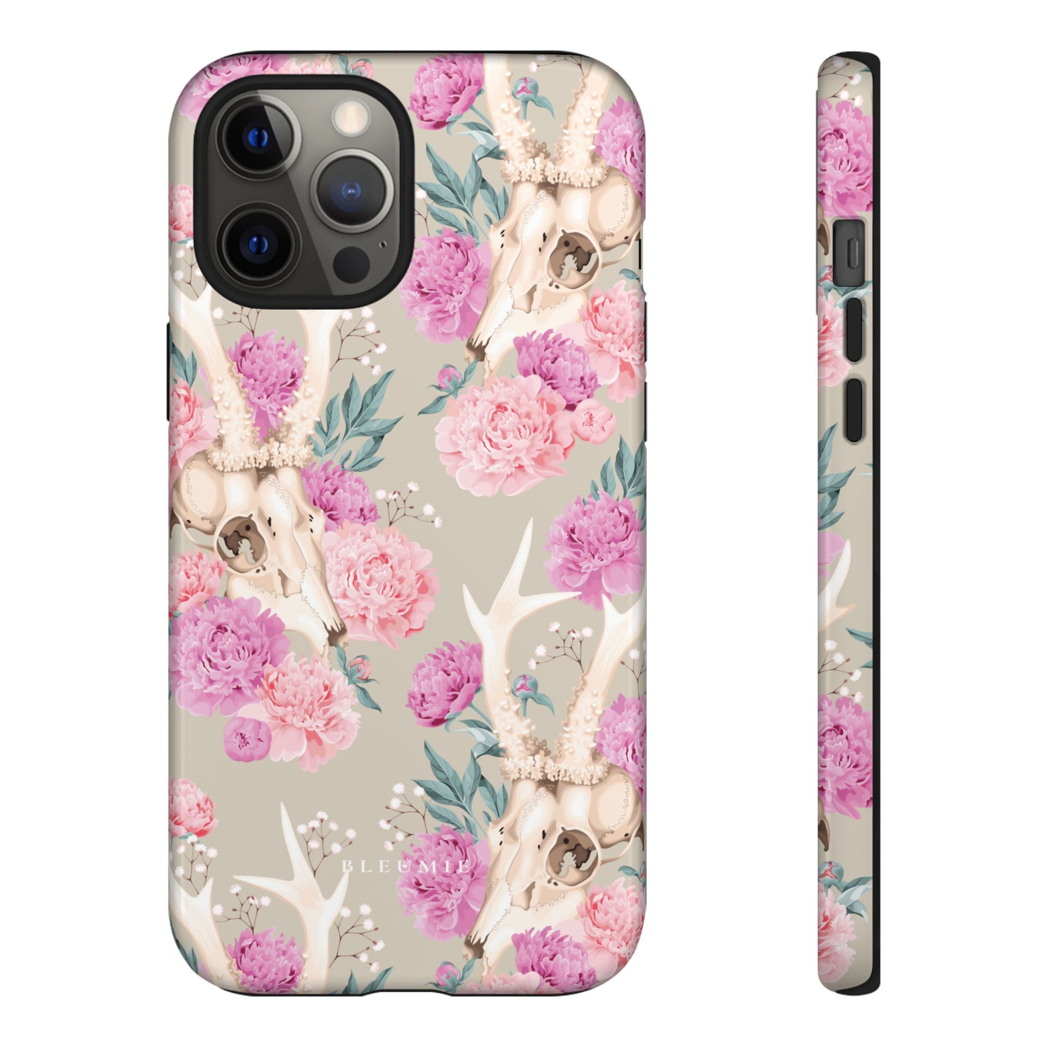 Peony Skull Floral iPhone Case