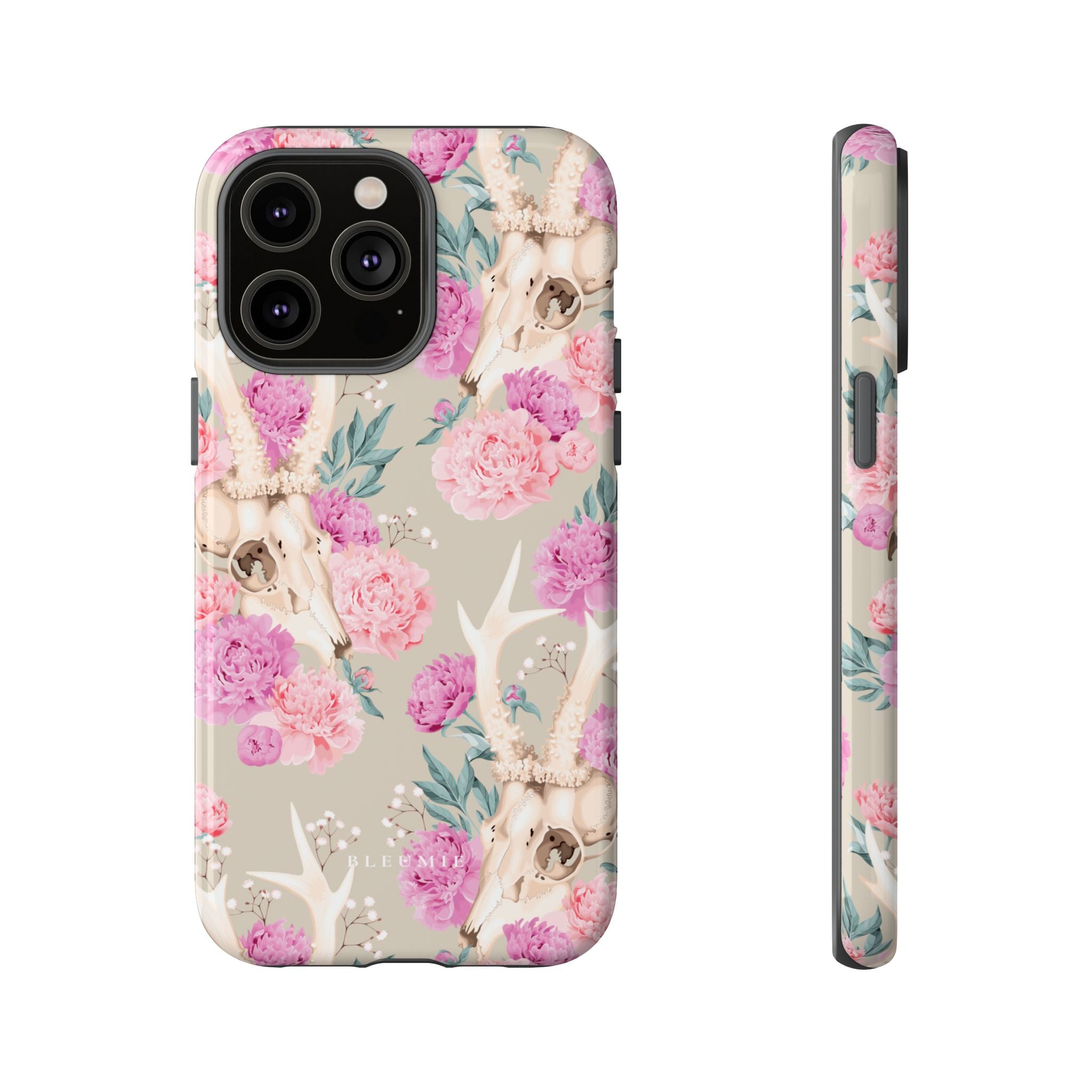 Peony Skull Floral iPhone Case