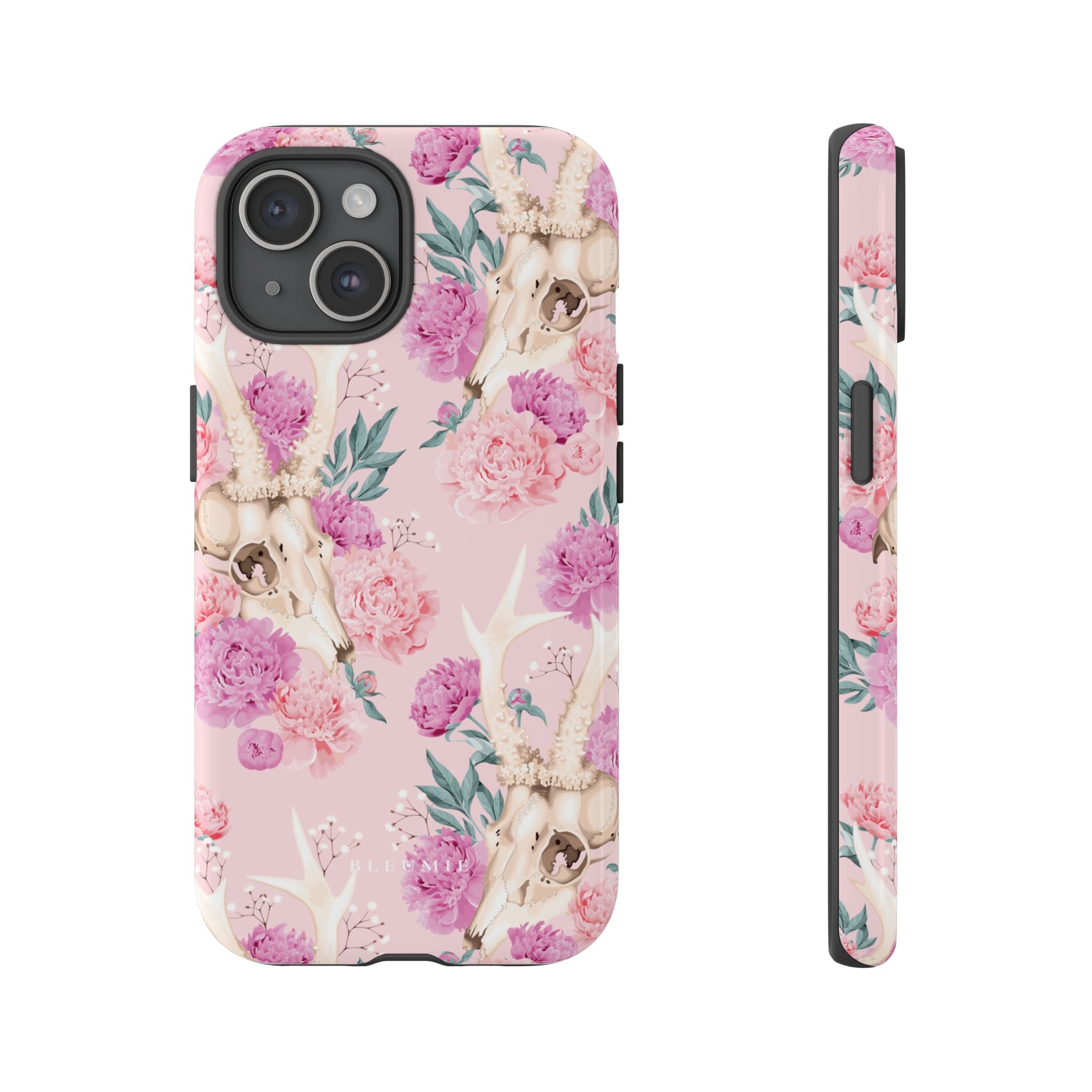 Peony Skull Floral iPhone Case