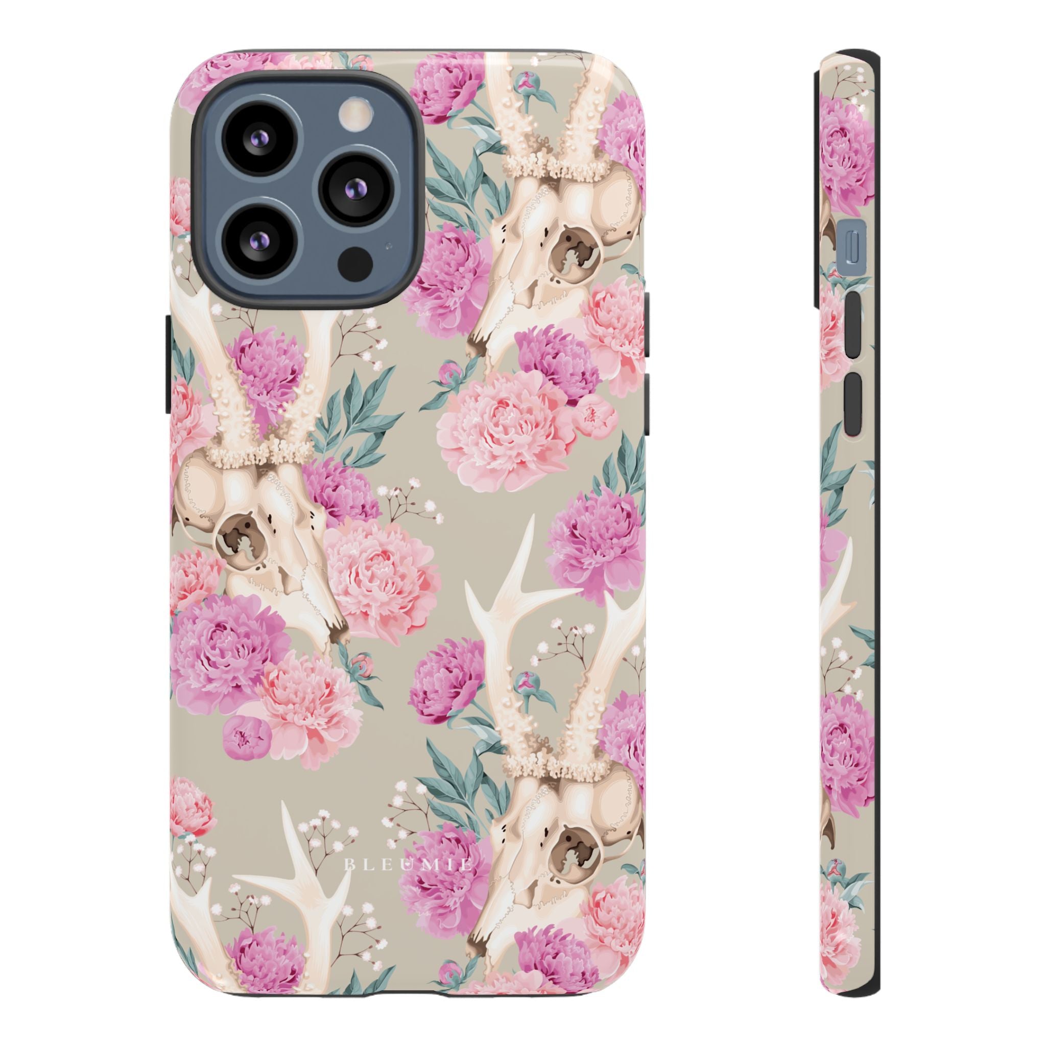 Peony Skull Floral iPhone Case