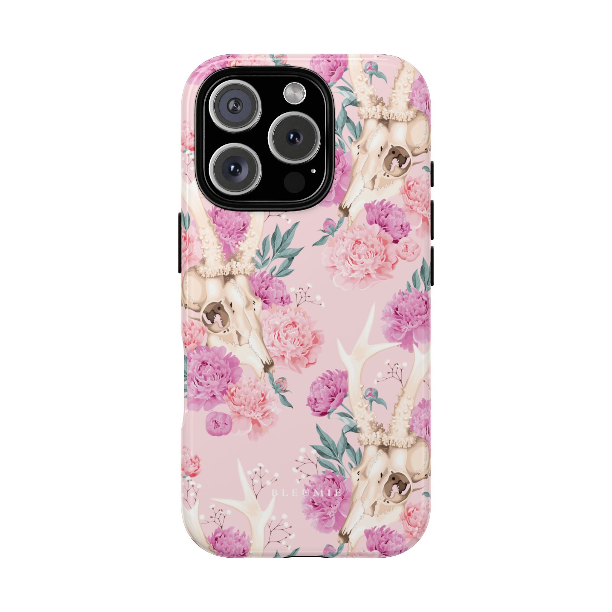 Peony Skull Floral iPhone Case