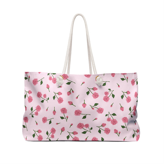 BLEUMIE Pink Dainty Roses Weekender Tote Bag