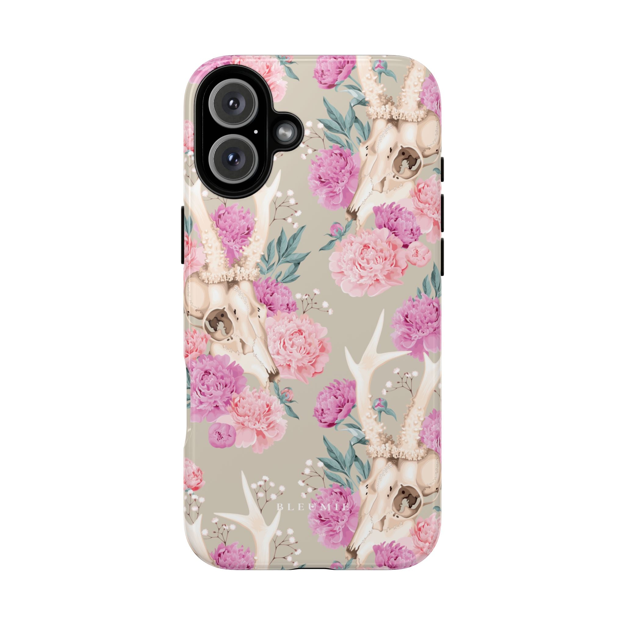 Peony Skull Floral iPhone Case