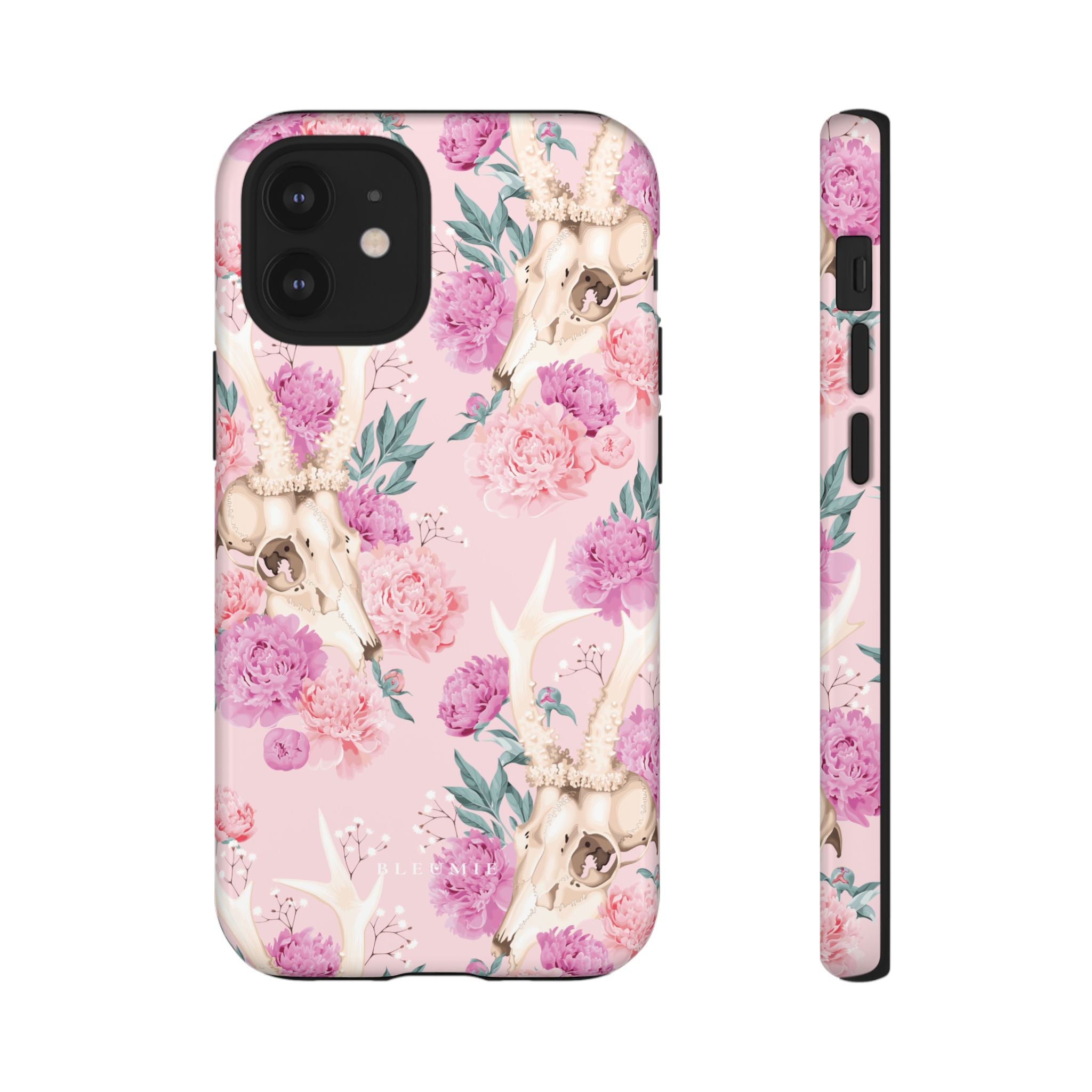 Peony Skull Floral iPhone Case