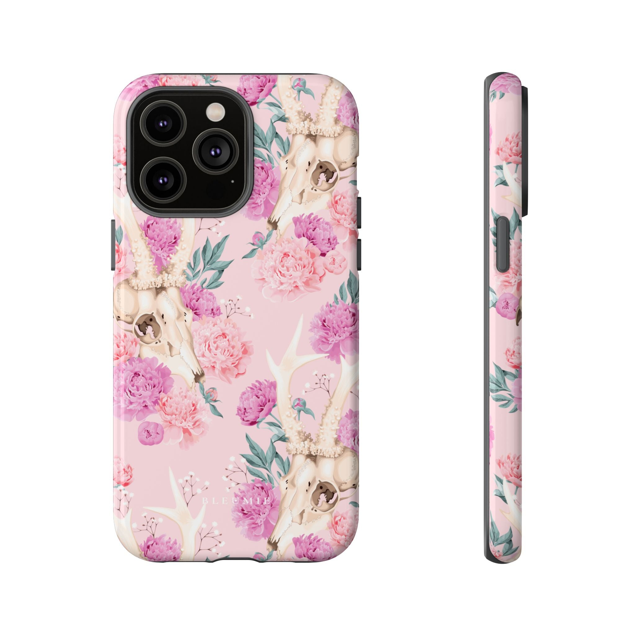 Peony Skull Floral iPhone Case