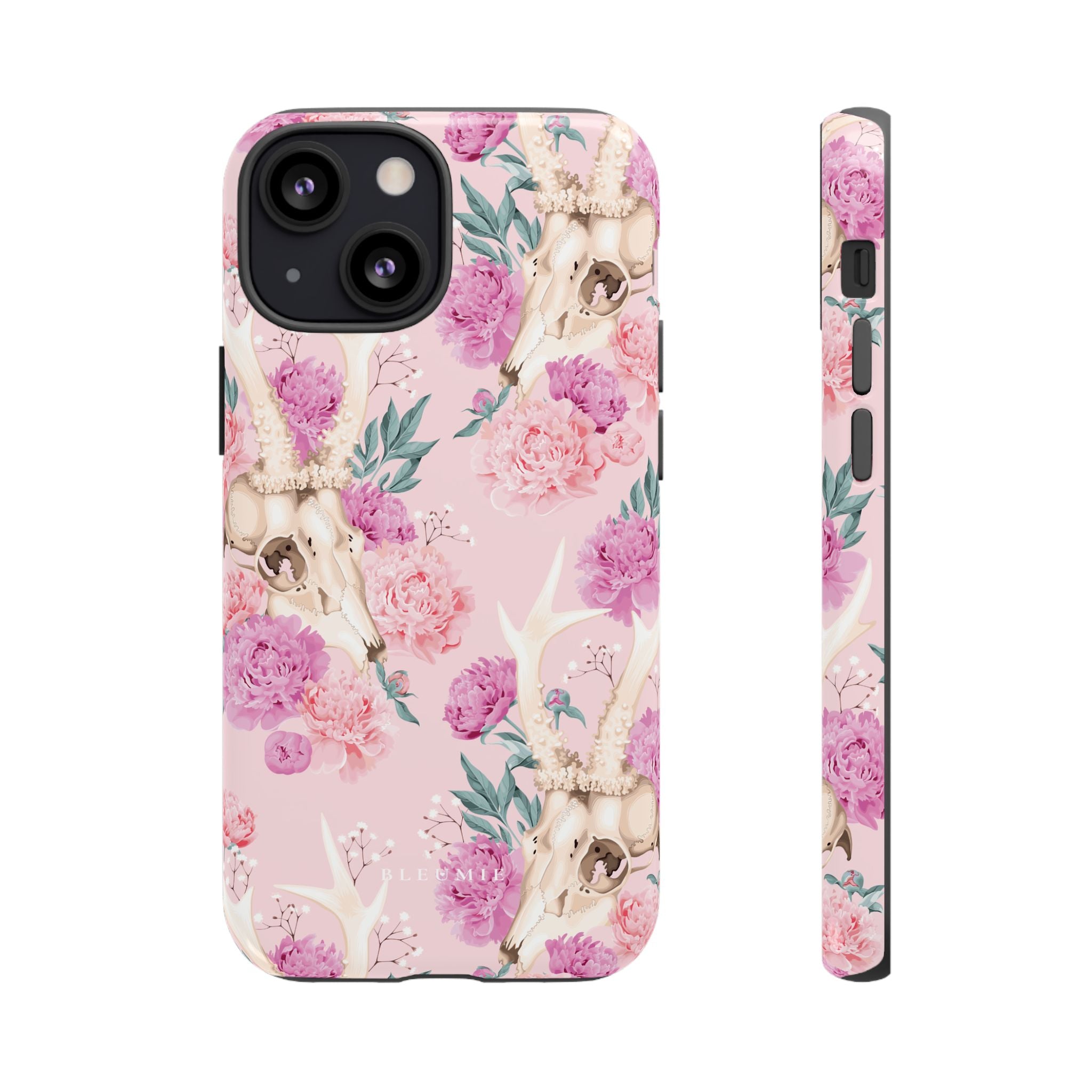 Peony Skull Floral iPhone Case