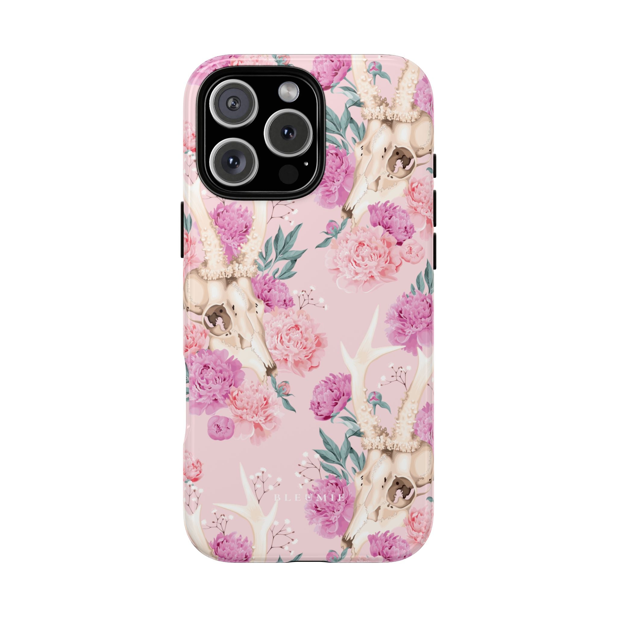 Peony Skull Floral iPhone Case