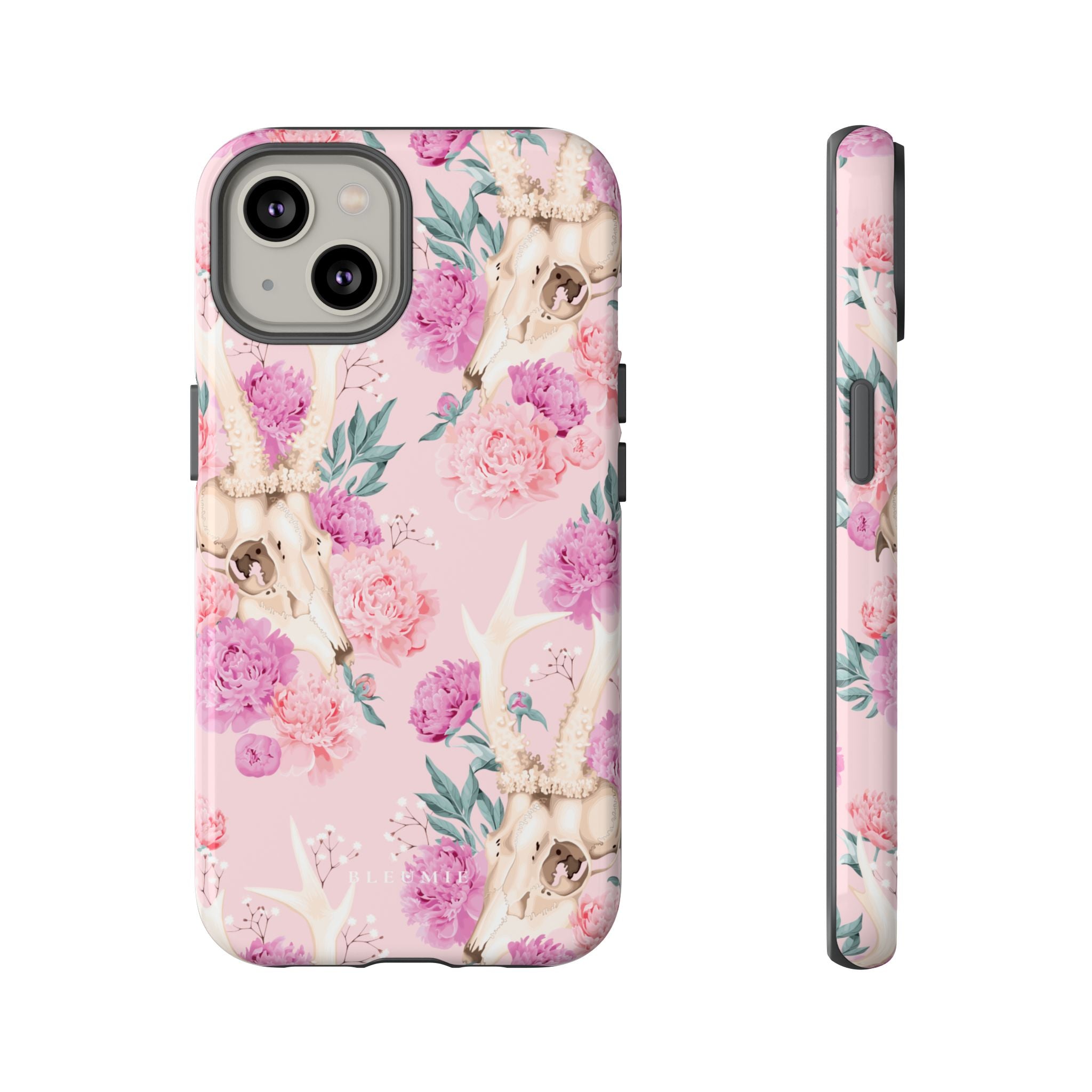 Peony Skull Floral iPhone Case