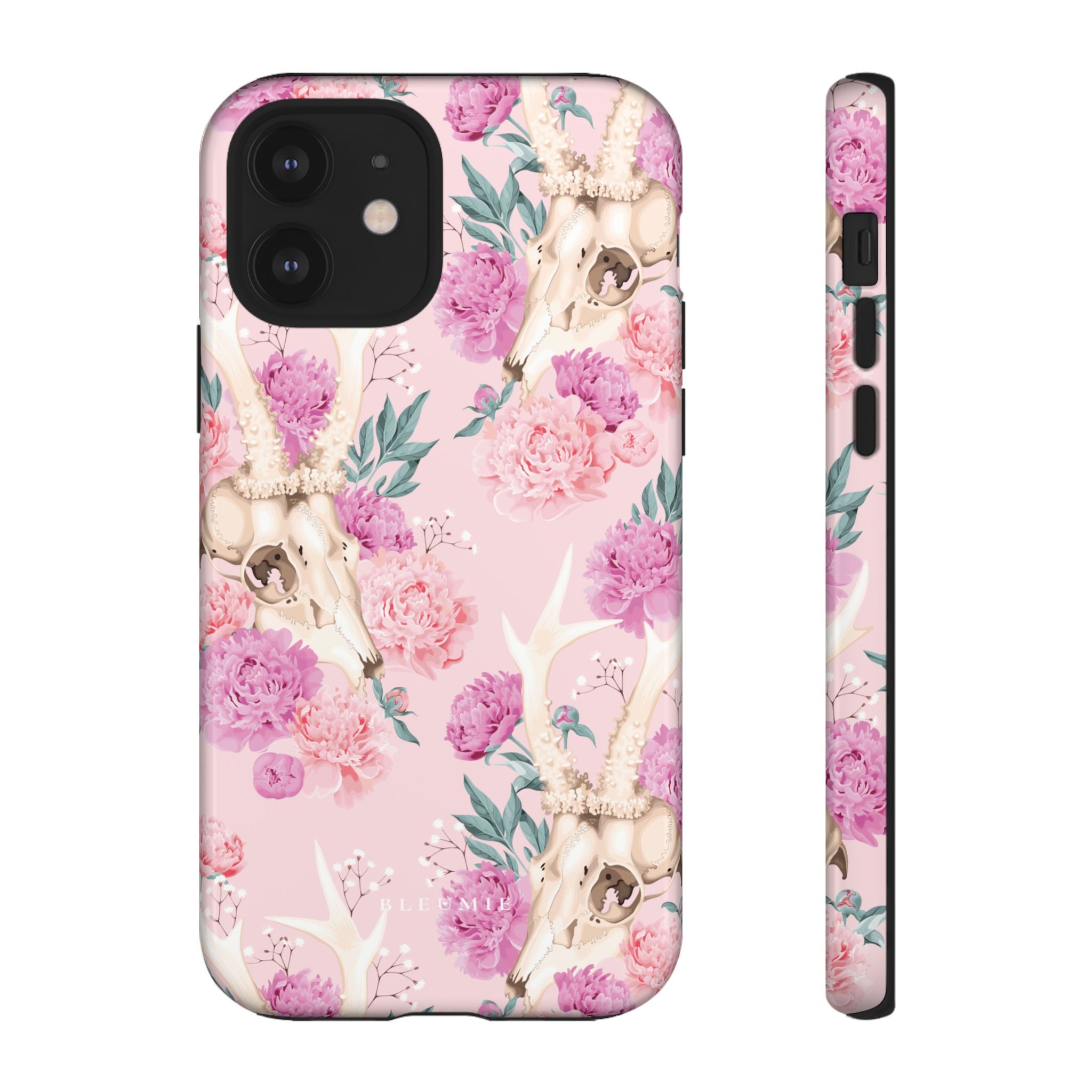Peony Skull Floral iPhone Case