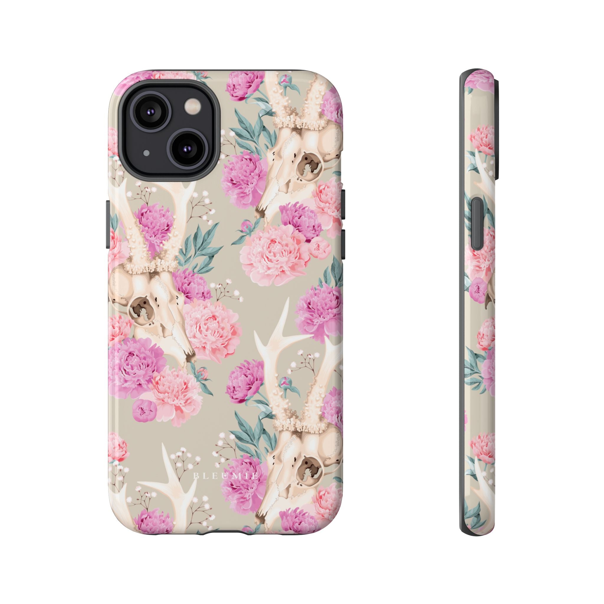 Peony Skull Floral iPhone Case