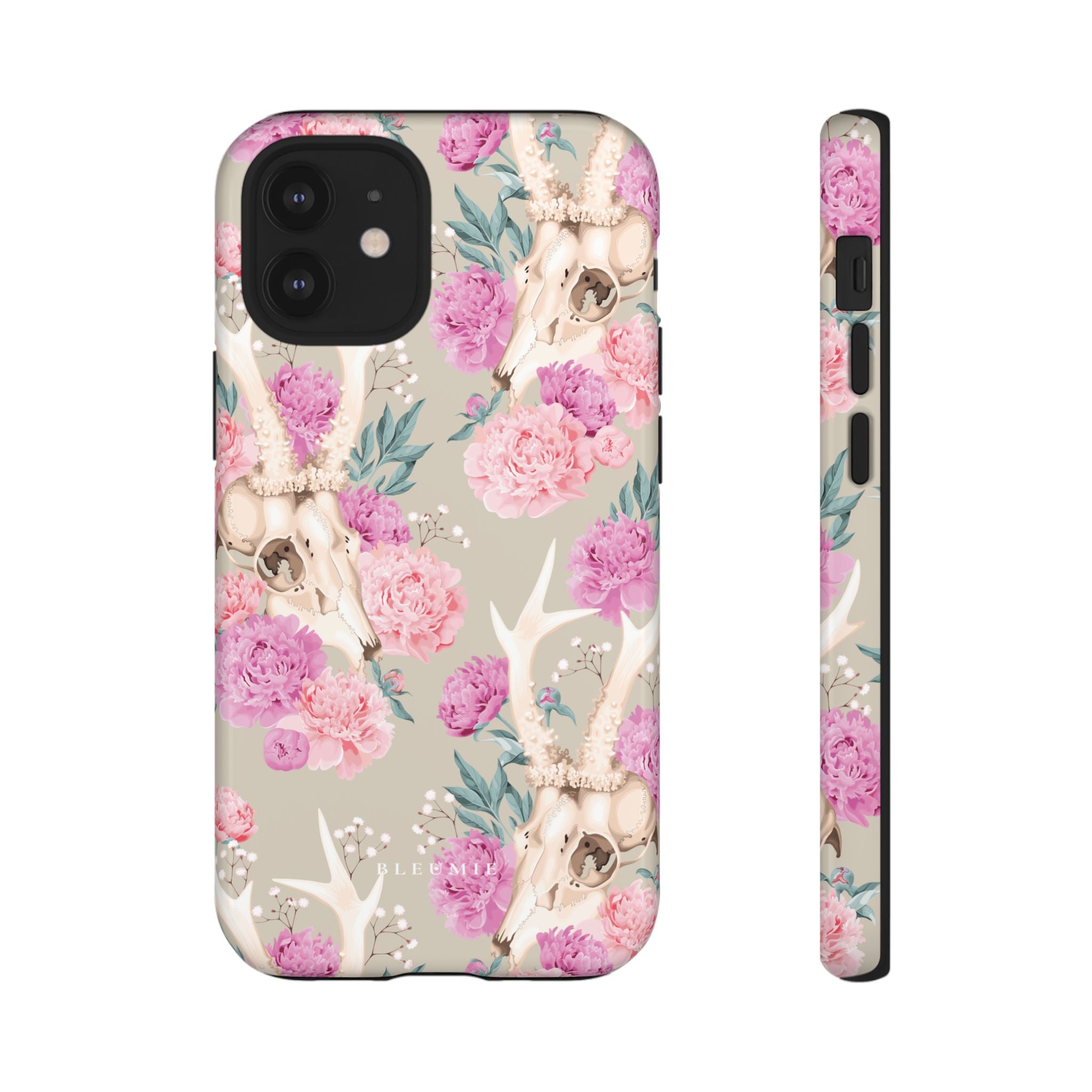 Peony Skull Floral iPhone Case