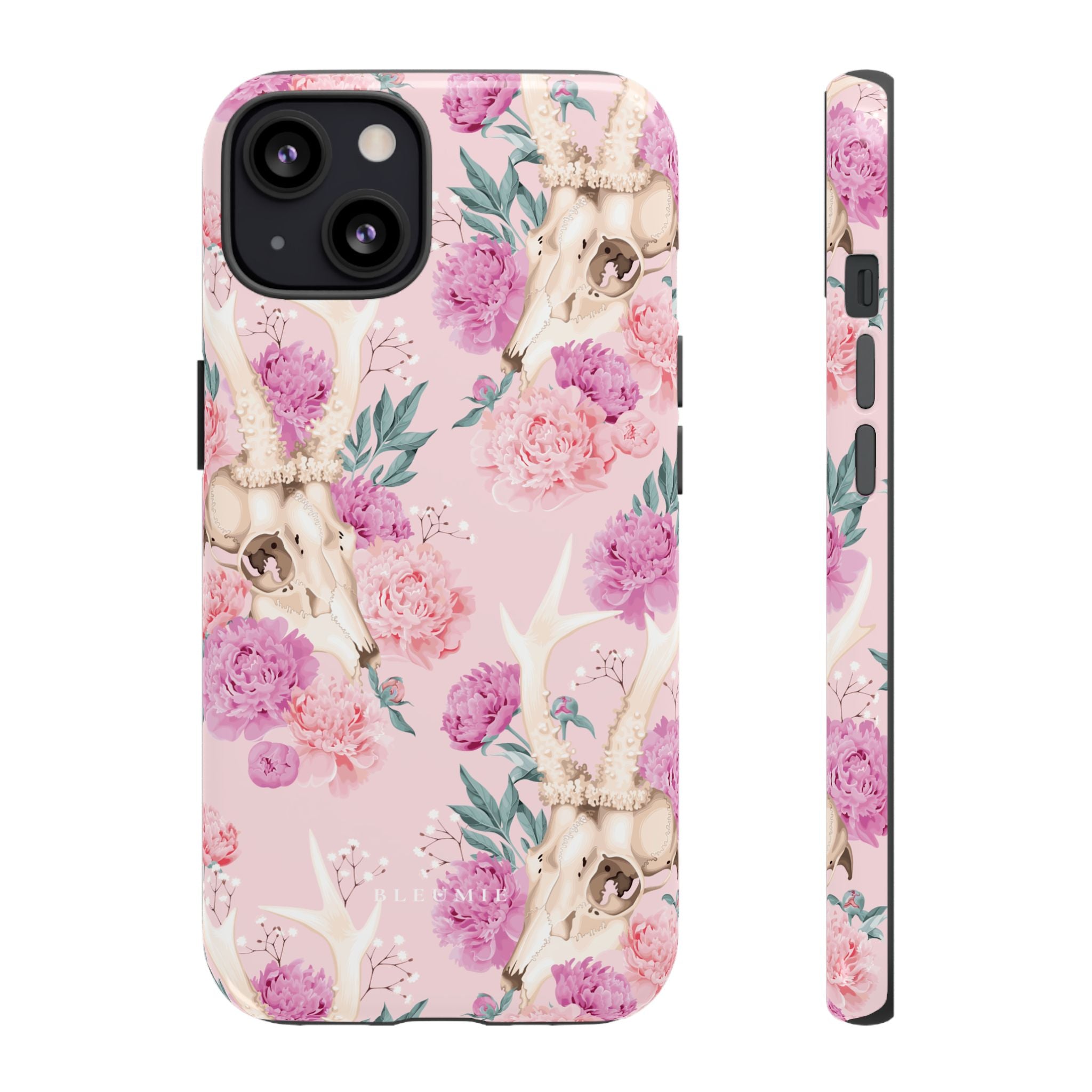Peony Skull Floral iPhone Case
