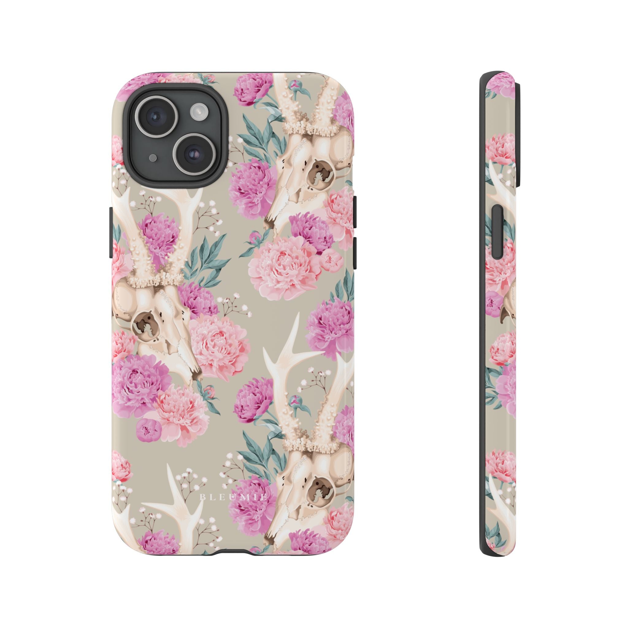 Peony Skull Floral iPhone Case