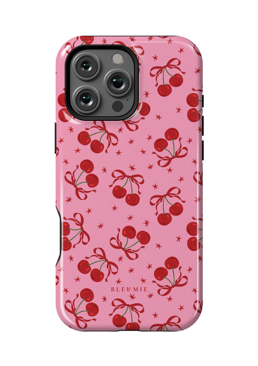 BLEUMIE Crimson Cherry Bow iPhone Case iPhone 16 Pro Max Tough