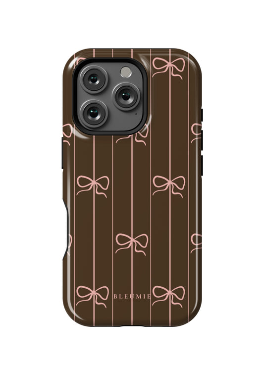 BLEUMIE Green Striped Bow MagSafe iPhone Case iPhone 16 Pro