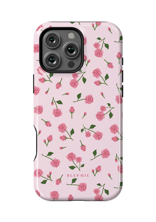 BLEUMIE Pink Dainty Roses iPhone Case iPhone 16 Pro Max Tough