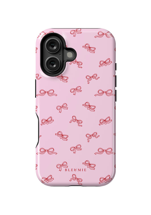 BLEUMIE Pink Heart Bow iPhone Case iPhone 16 Tough