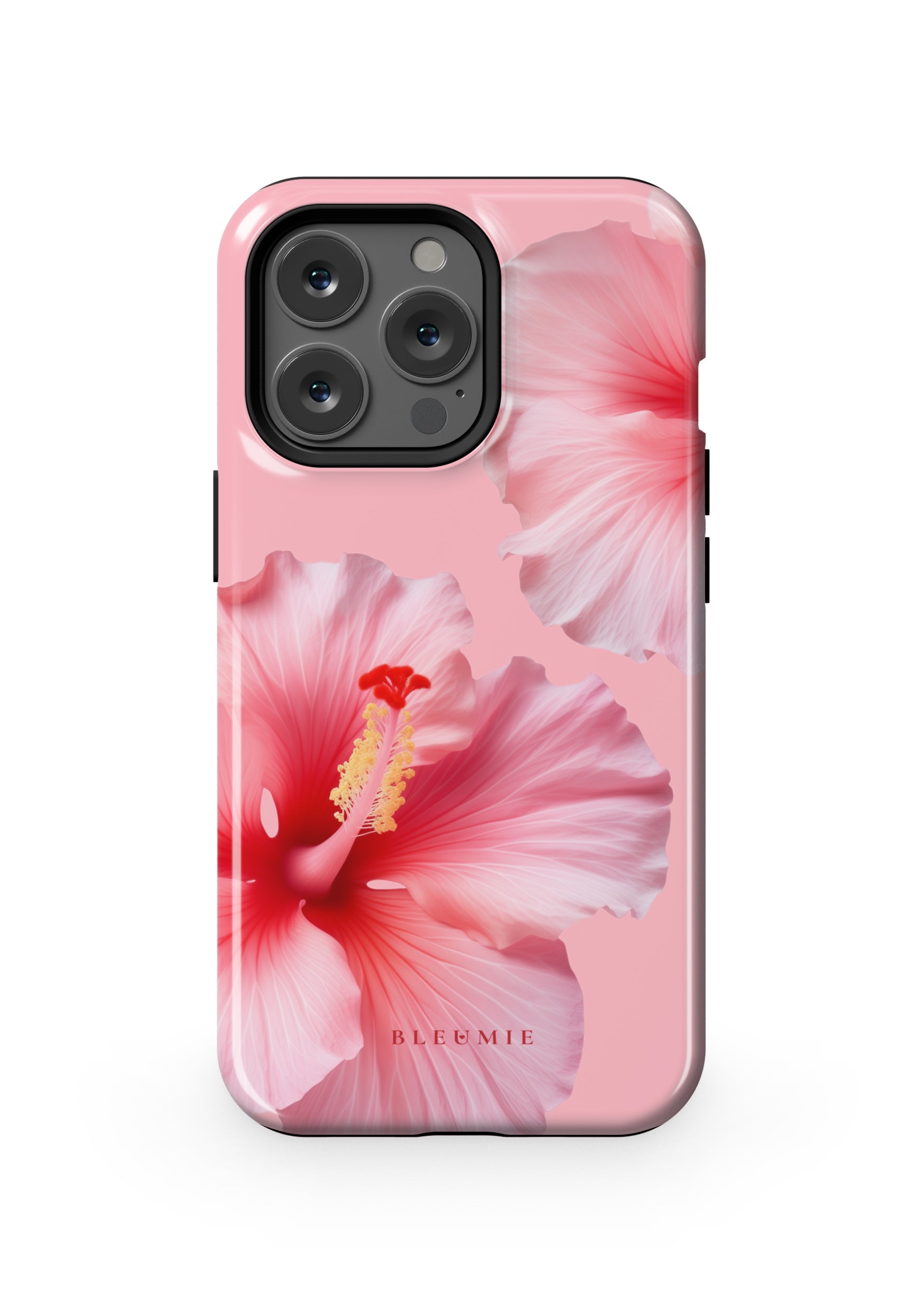 BLEUMIE Pink Hibiscus Floral MagSafe Phone Case