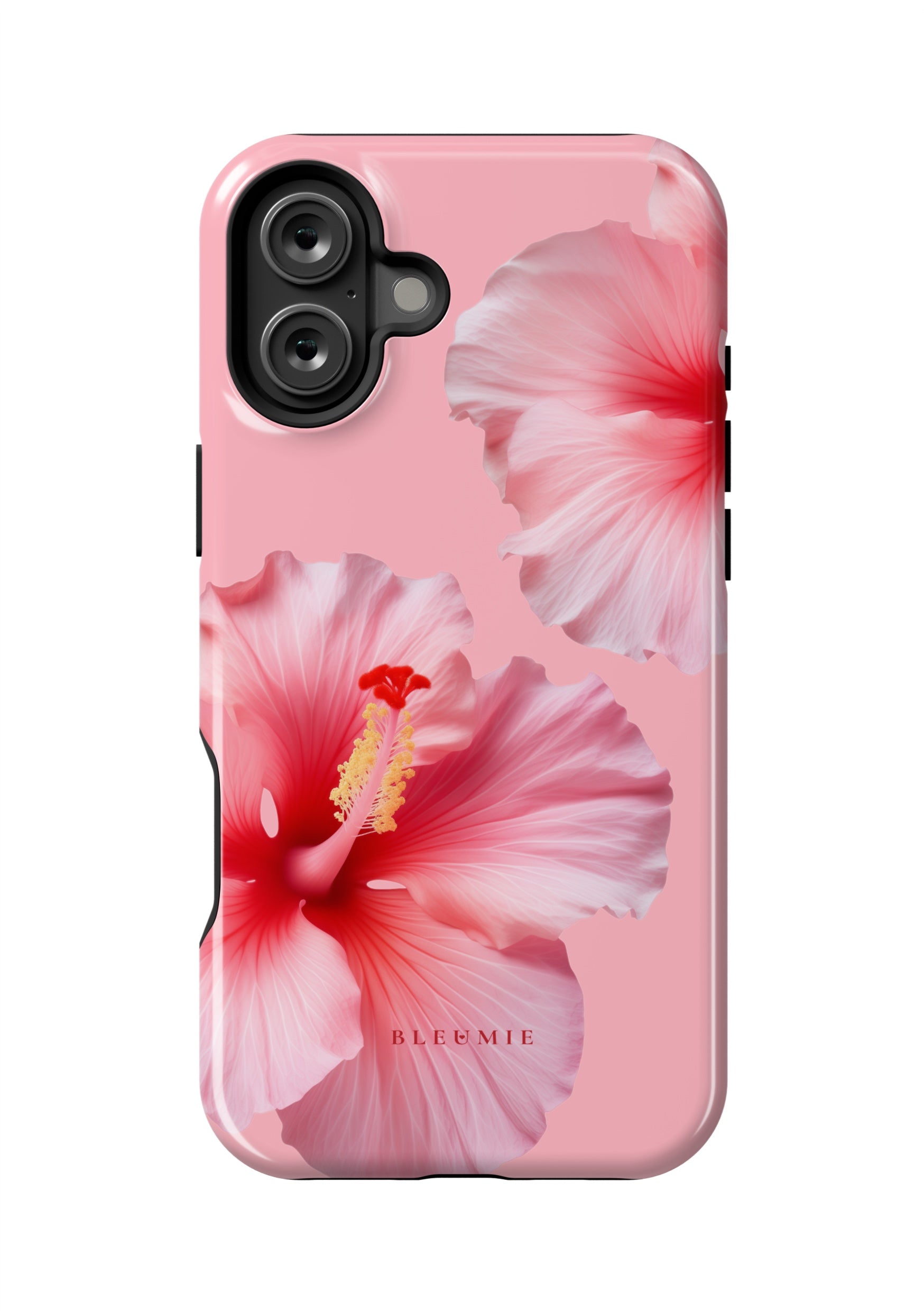 BLEUMIE Pink Hibiscus Floral MagSafe Phone Case iPhone 16 Plus