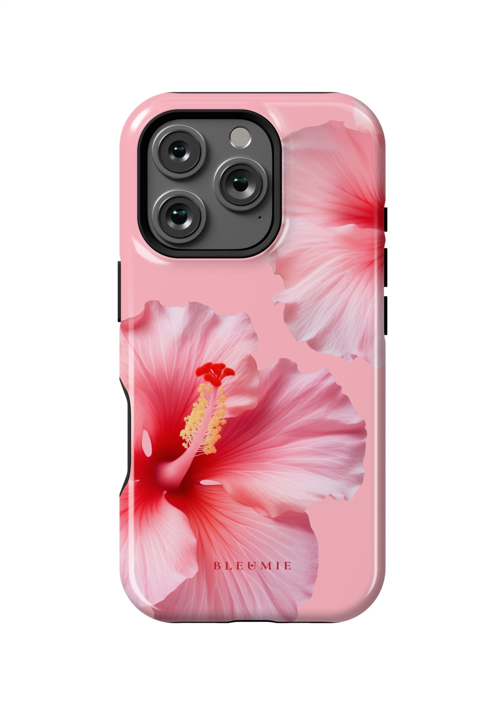 BLEUMIE Pink Hibiscus Floral MagSafe Phone Case iPhone 16 Pro