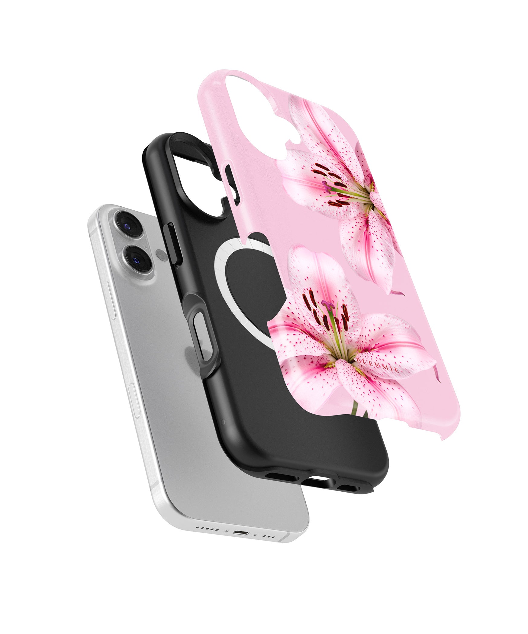 BLEUMIE Pink Lily Floral MagSafe Phone Case