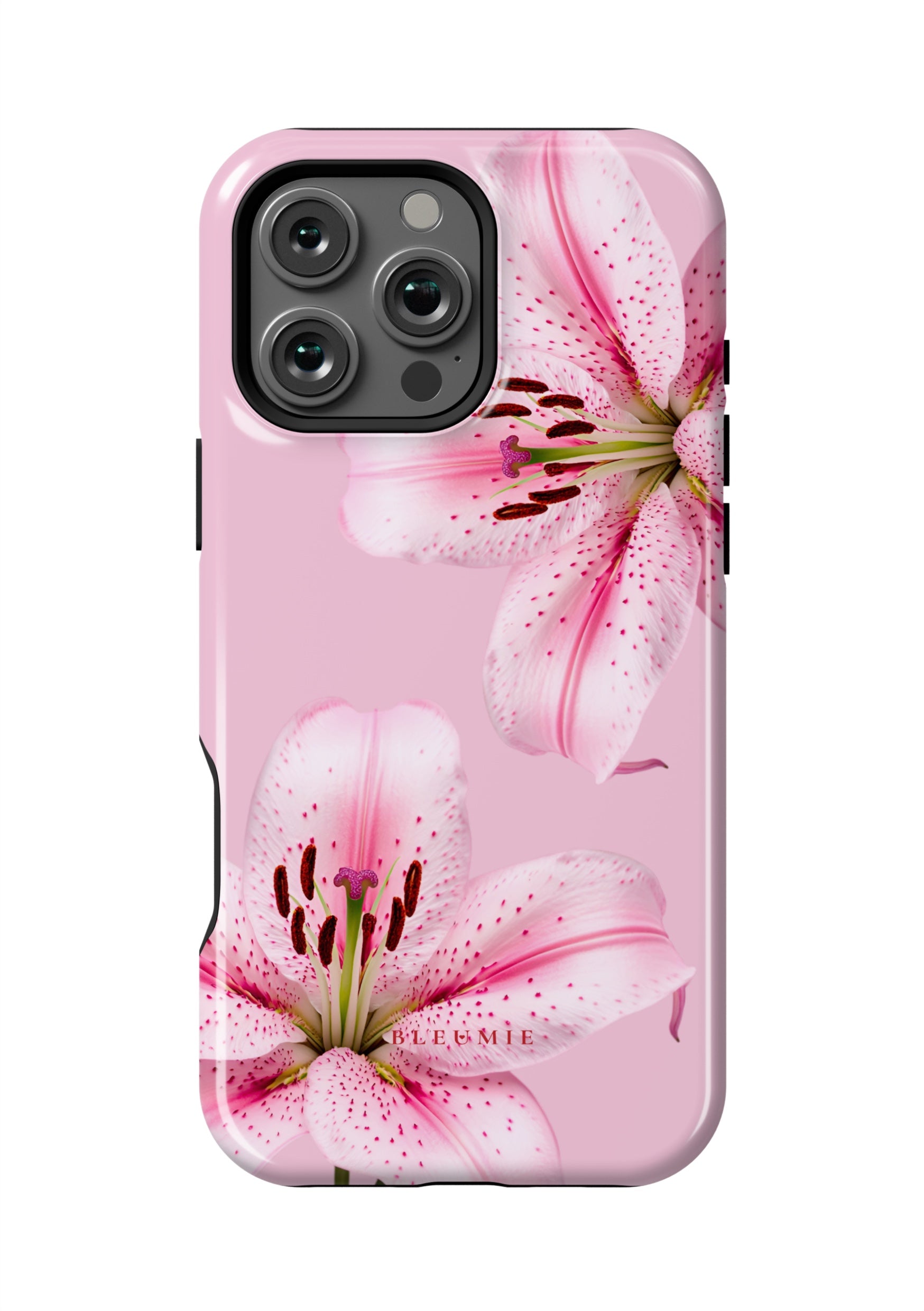 BLEUMIE Pink Lily Floral MagSafe Phone Case iPhone 16 Pro Max